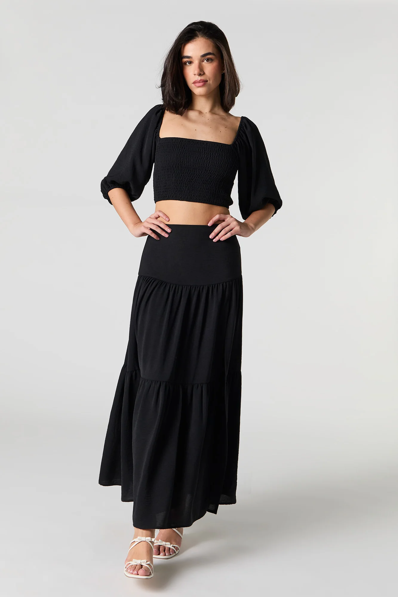 Smocked Puff Sleeve Crop Top - Image 6