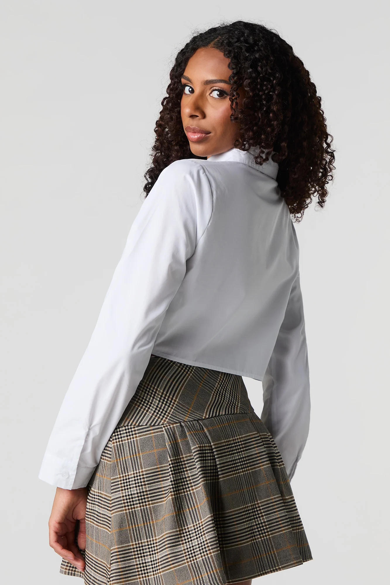 Cinched Button-Up Top with Tie - Image 2