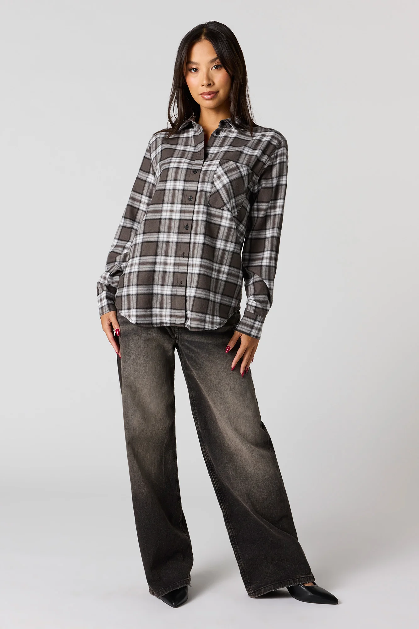 Graphic Flannel Button-Up Top - Image 3