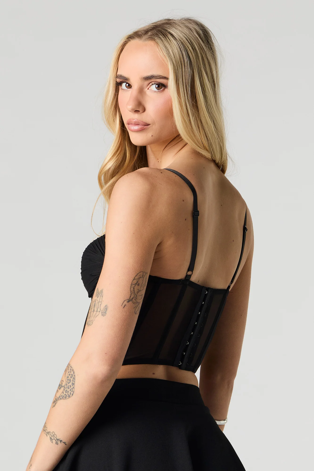 Mesh Ruched Corset Tank - Image 2