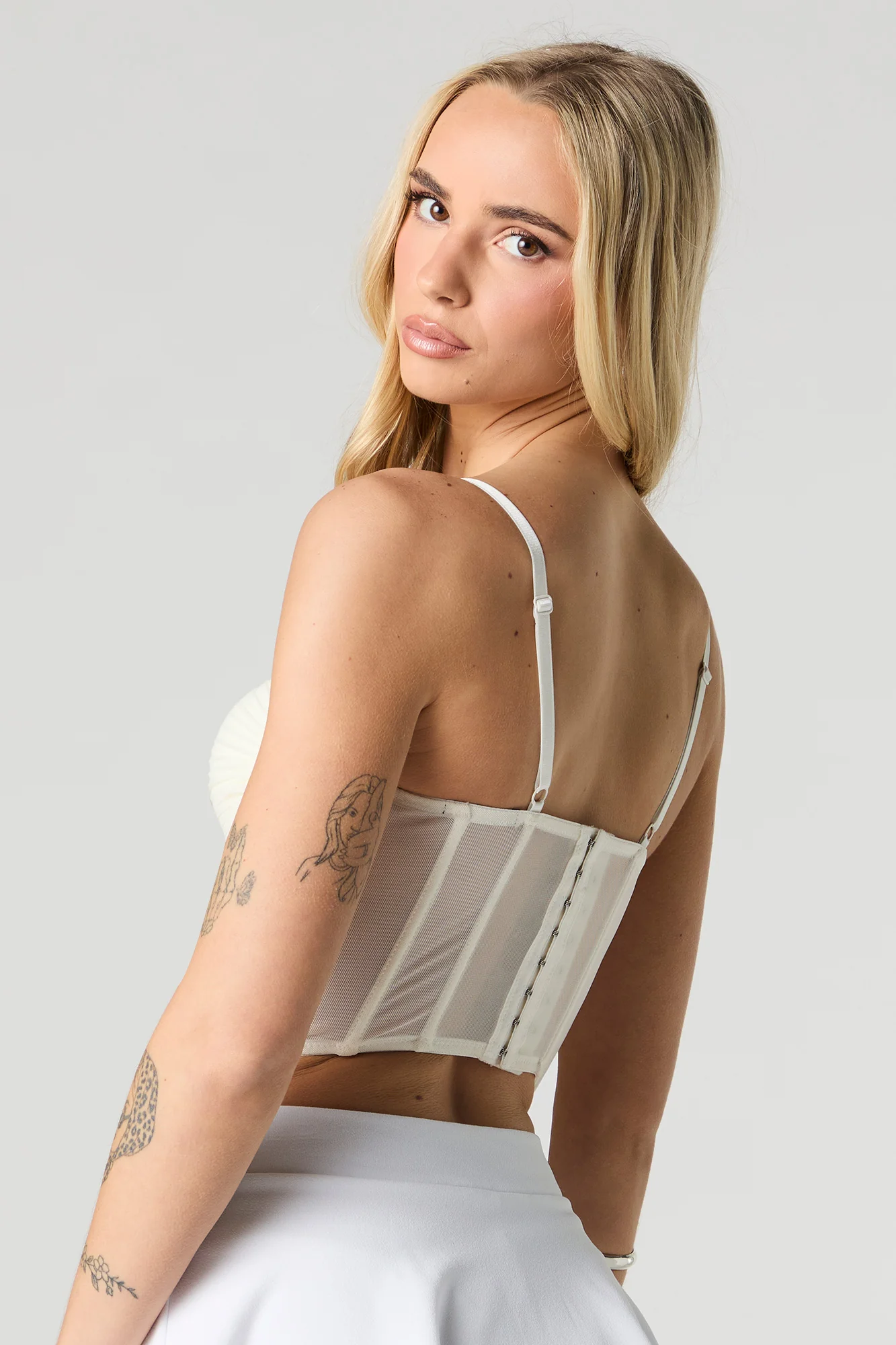 Mesh Ruched Corset Tank - Image 8