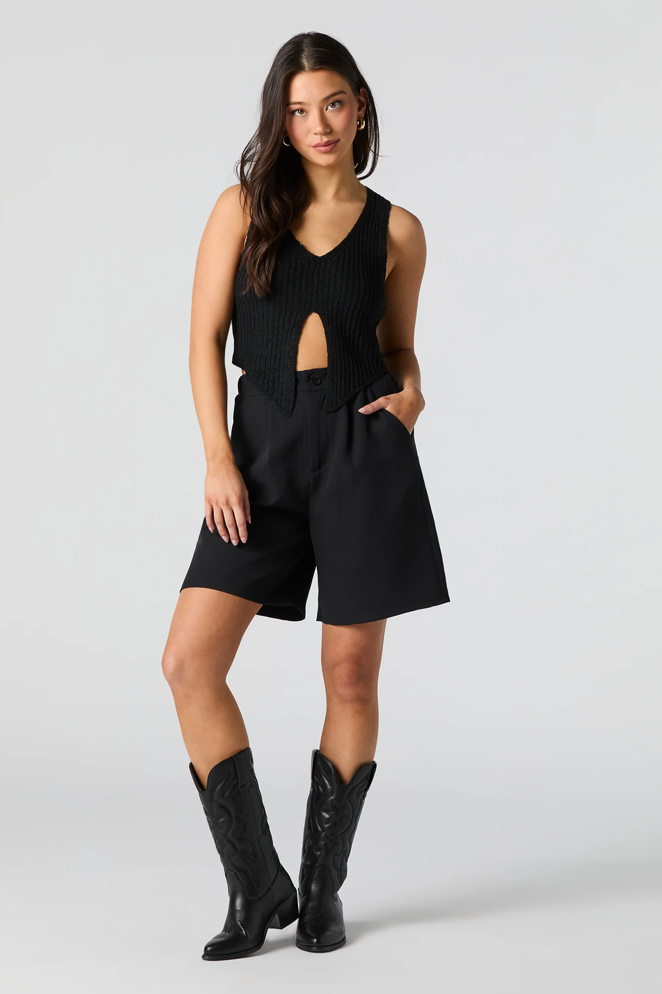Débardeur en tricot côtelé avec ouverture - Image 4