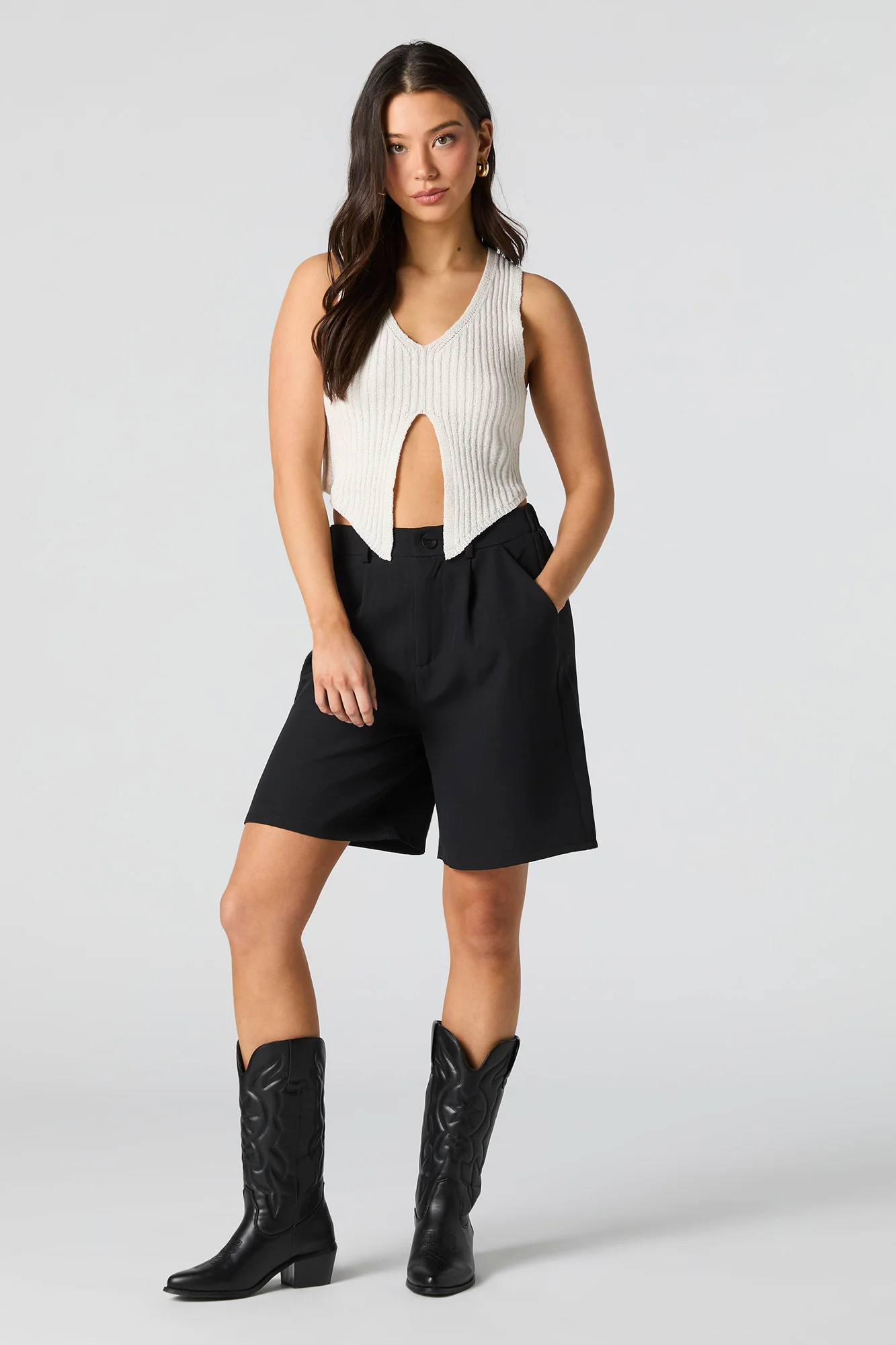 Débardeur en tricot côtelé avec ouverture - Image 6