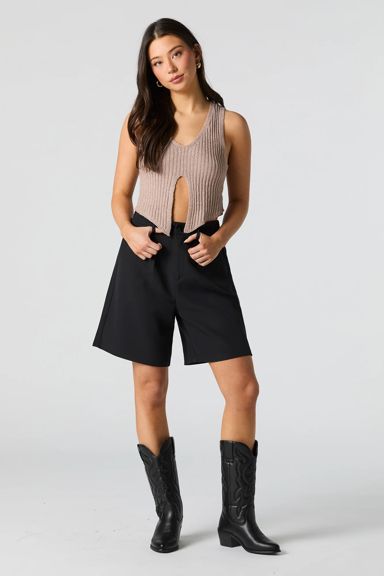 Débardeur en tricot côtelé avec ouverture - Image 9