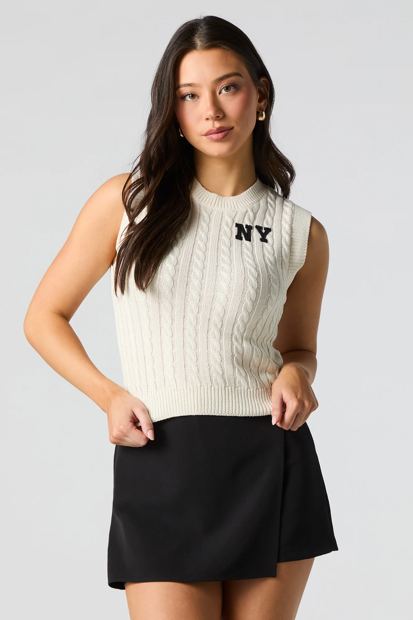 Veste en tricot torsadé avec motif brodé - Image 7
