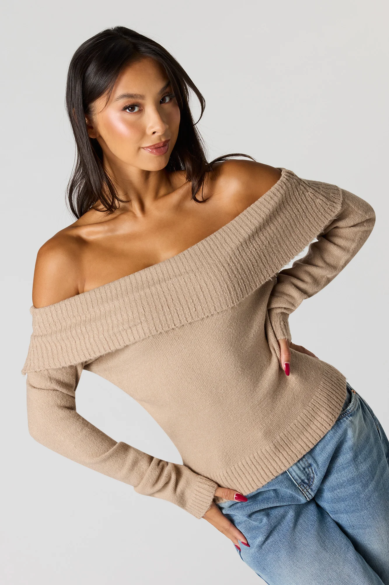 Mossy Off Shoulder Sweater