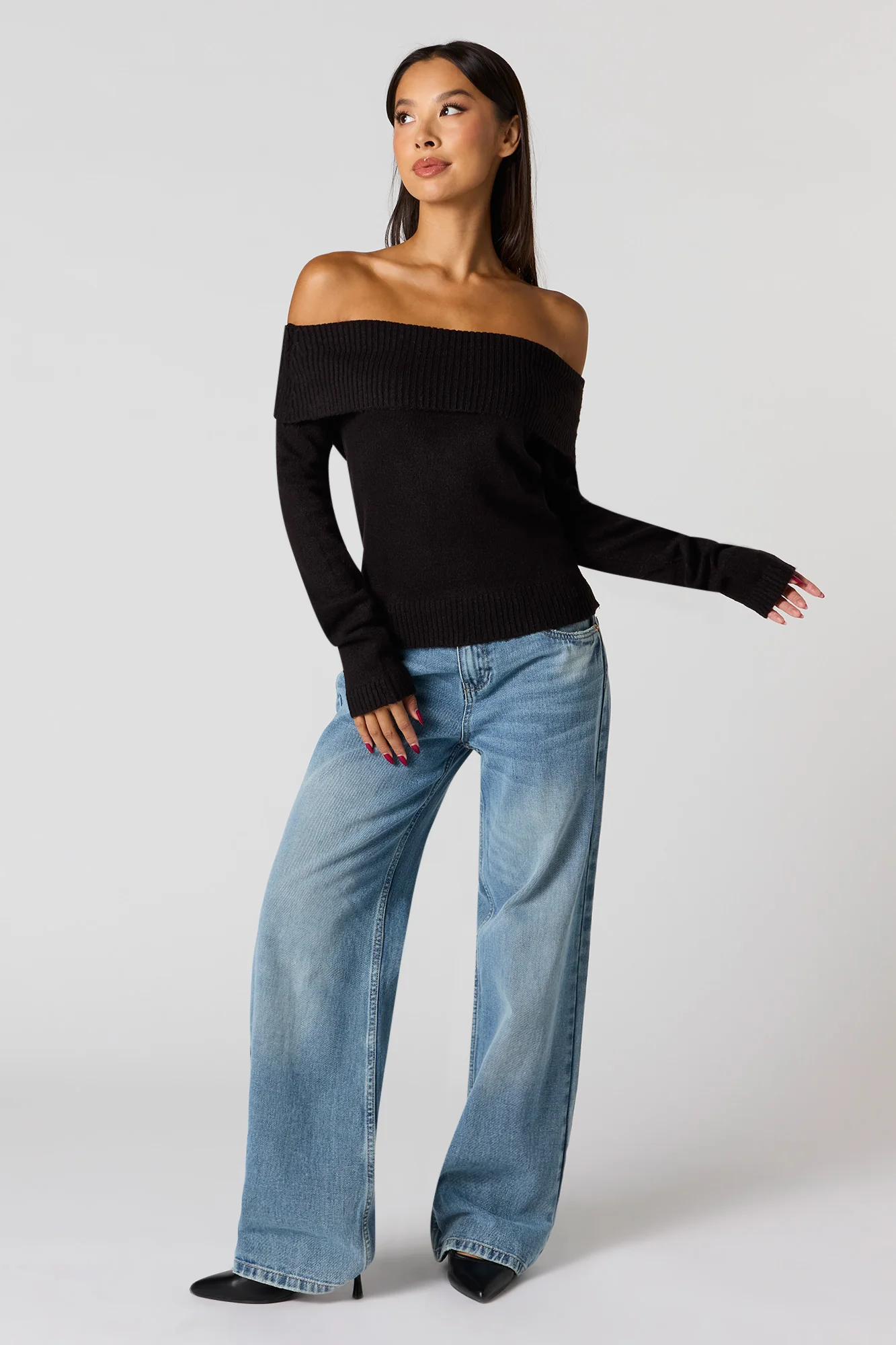 Mossy Off Shoulder Sweater - Image 10