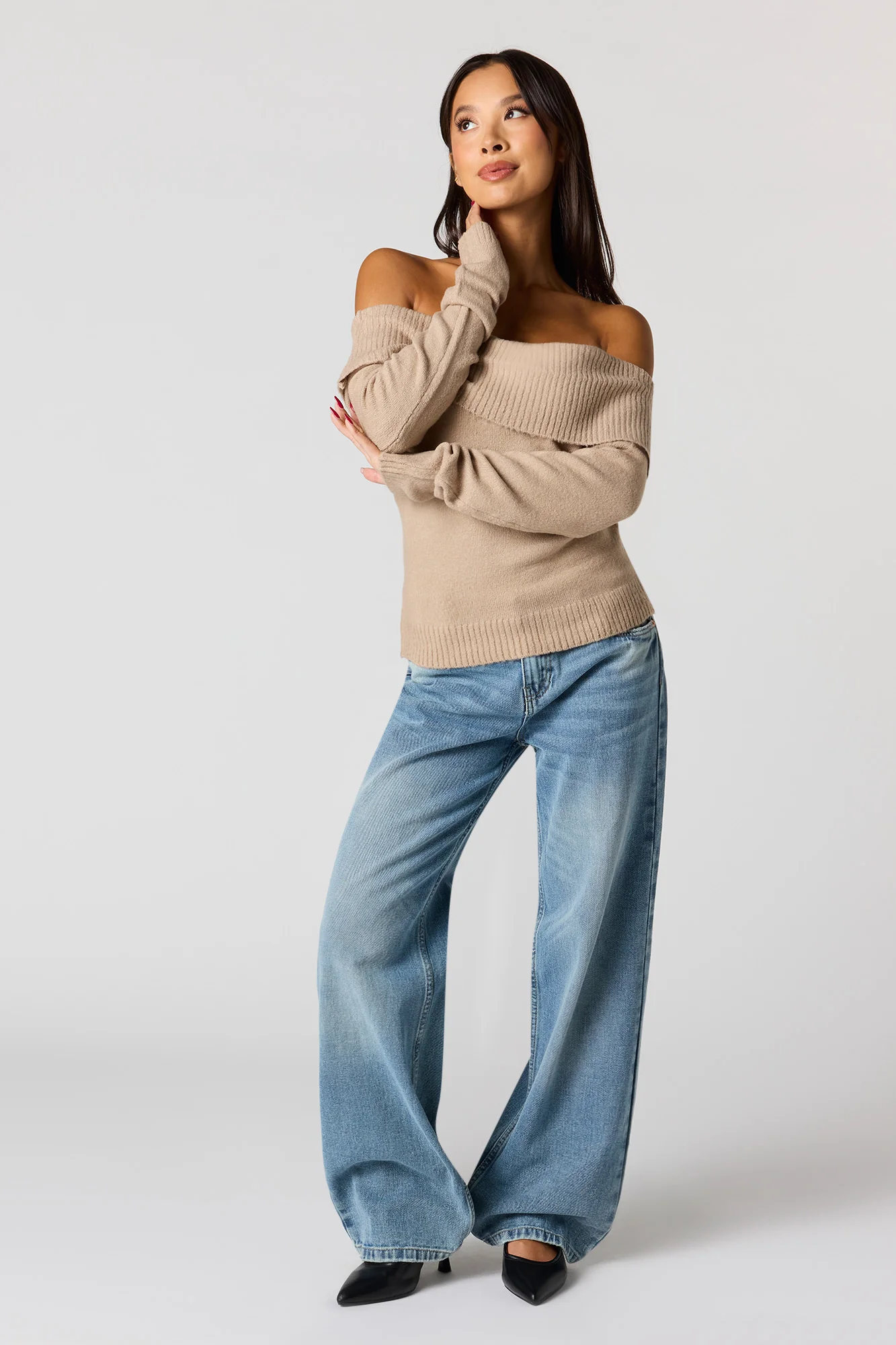 Mossy Off Shoulder Sweater - Image 3