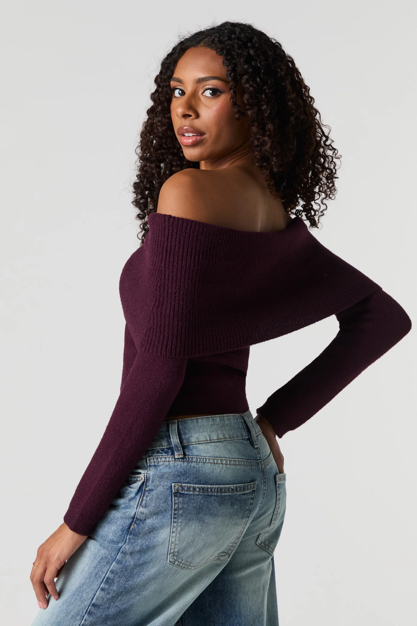 Soft Knit Off Shoulder Sweater - Image 2