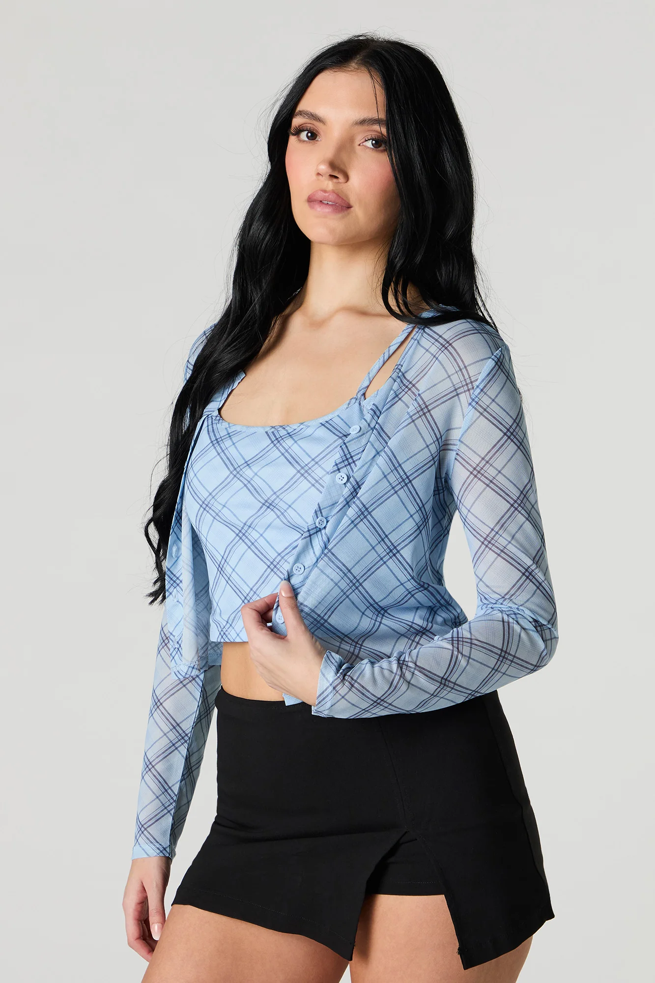 Mesh Cami & Cardigan 2 Piece Set