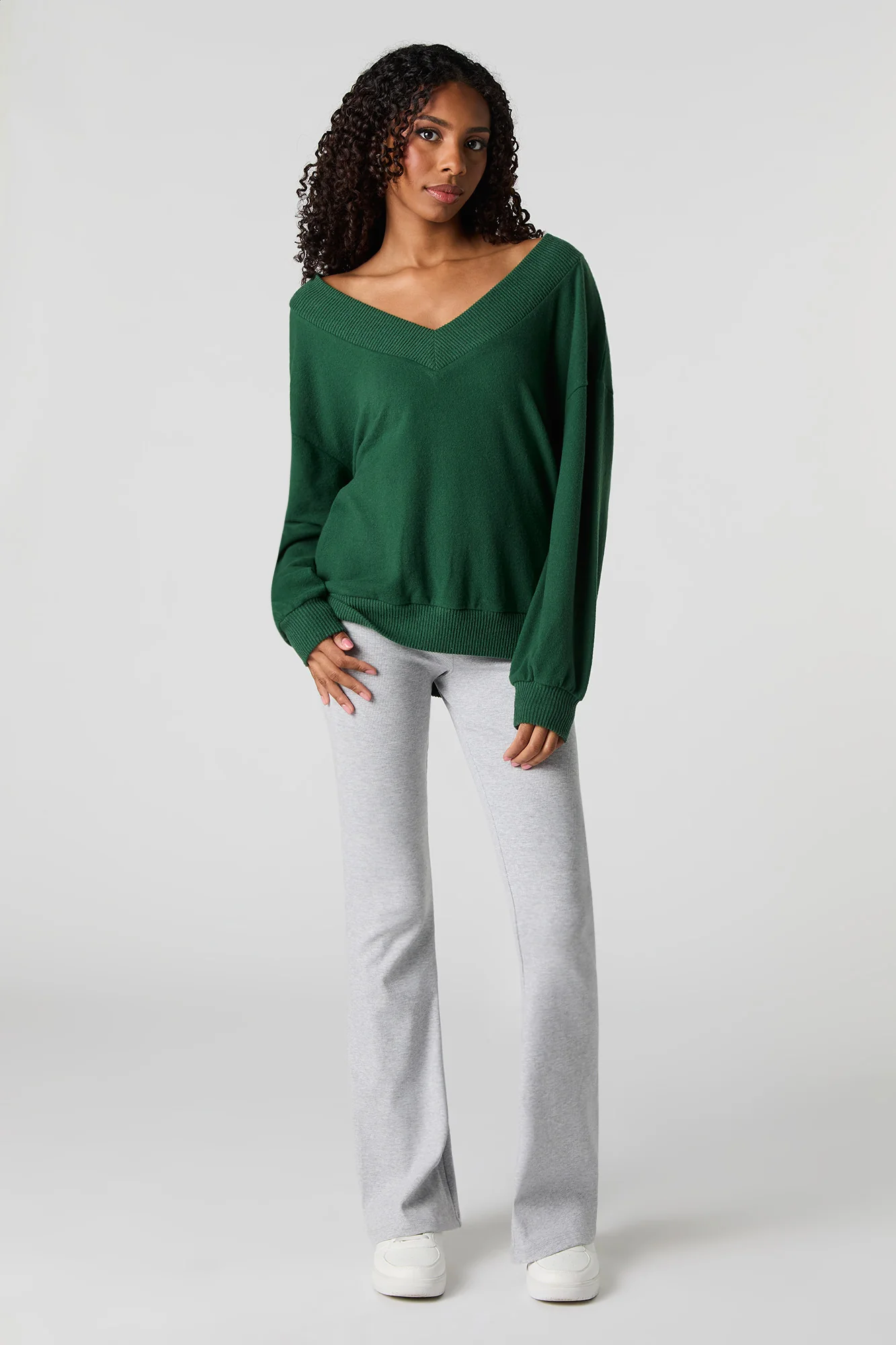 Wide V-Neck Sweater - Image 3
