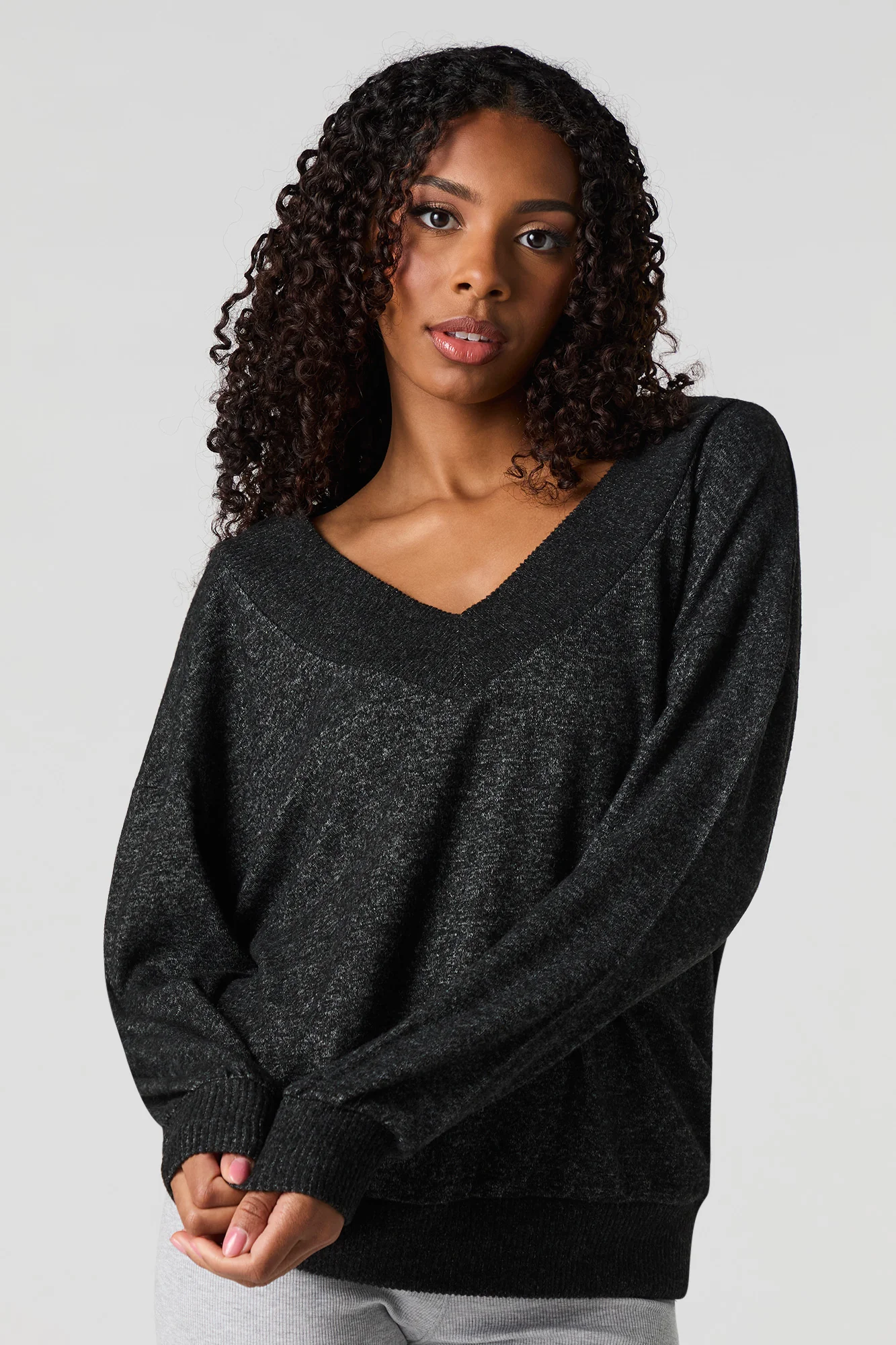Wide V-Neck Sweater - Image 4