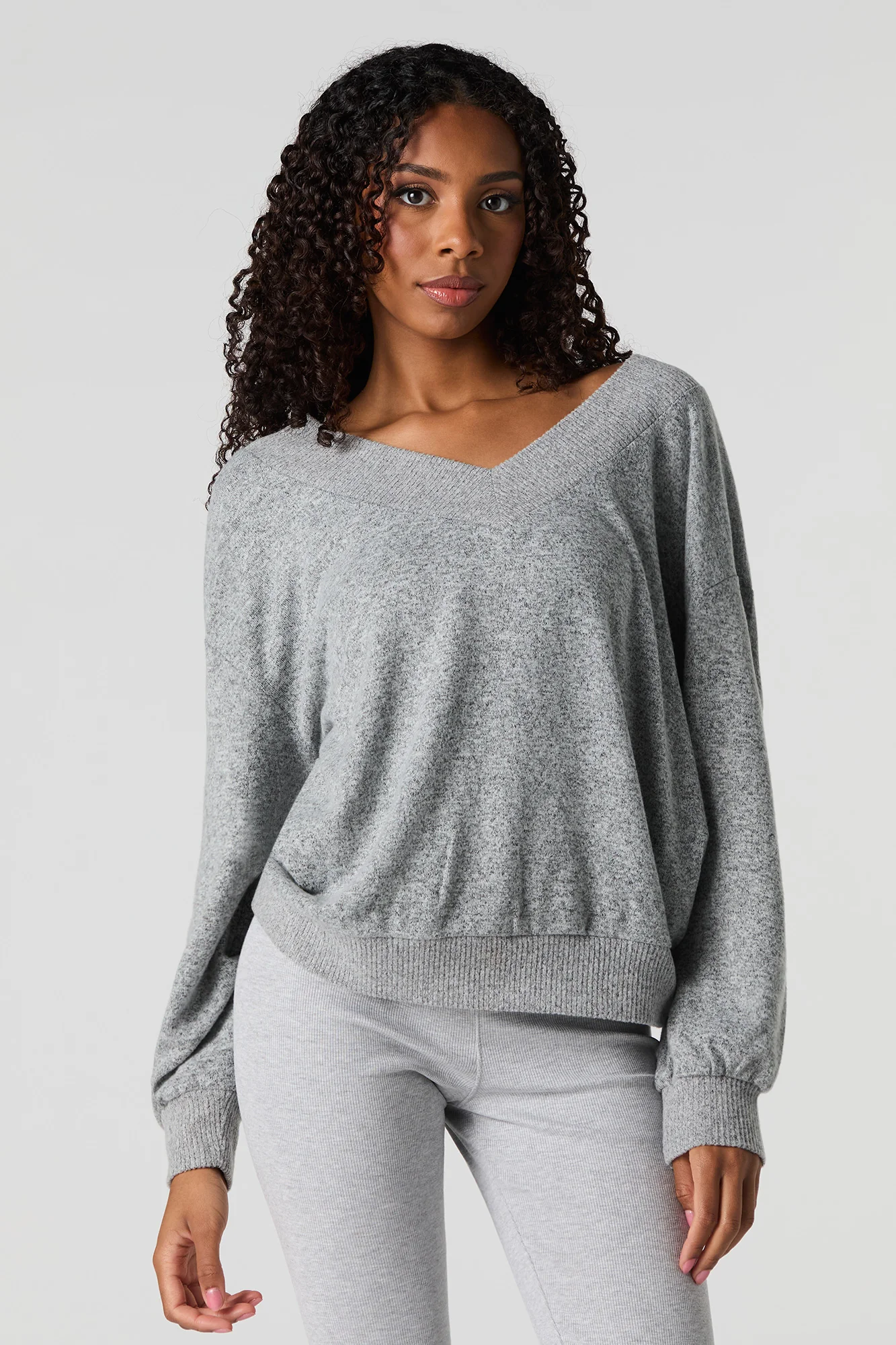 Wide V-Neck Sweater - Image 7