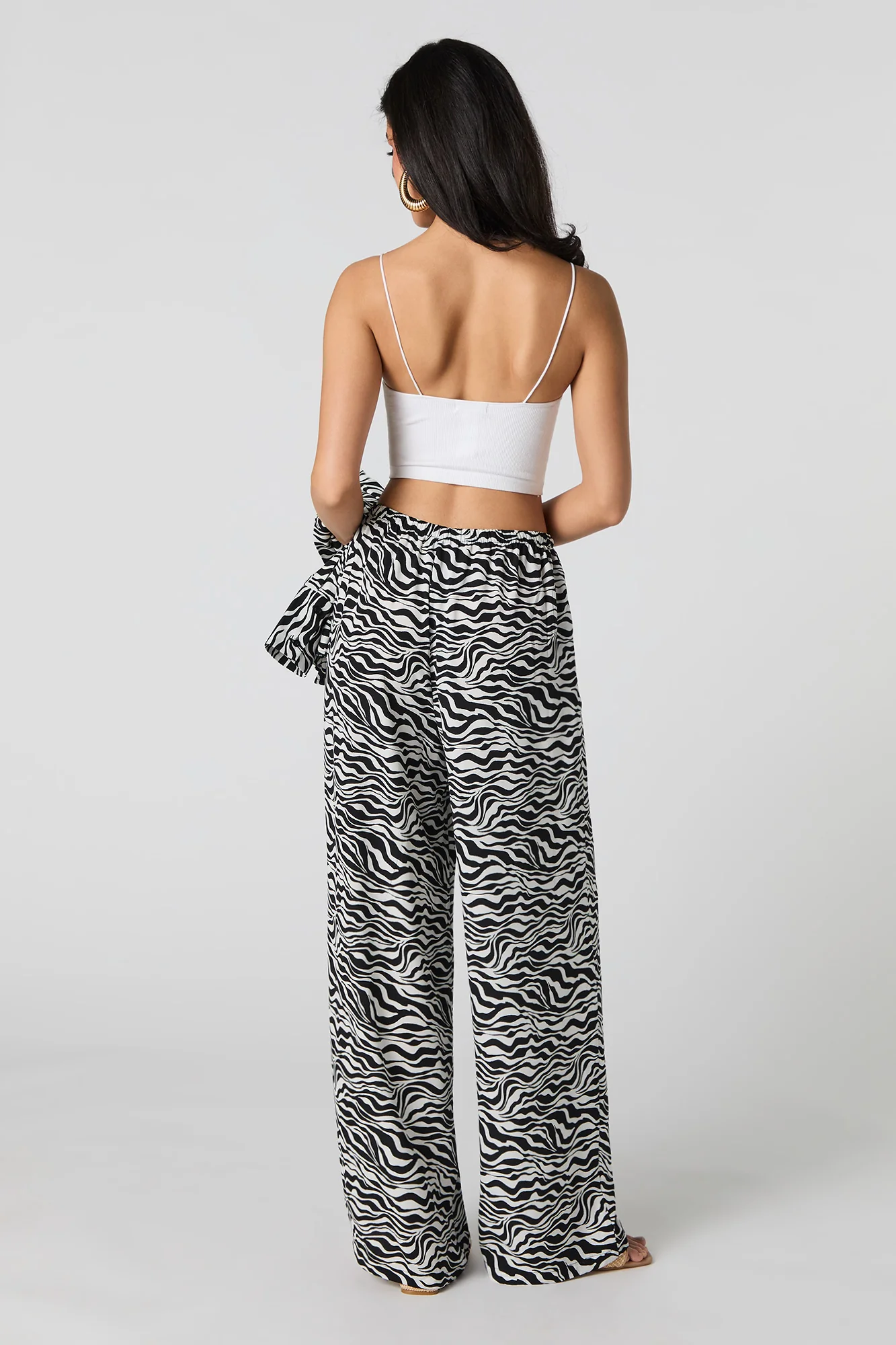 Pantalon fluide imprimé à taille coulissante - Image 10