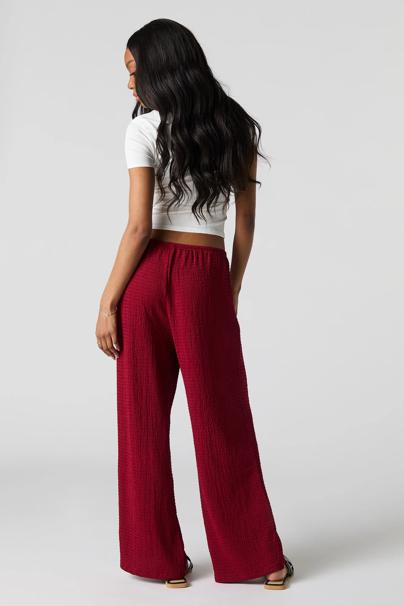 Pantalon texturé à taille coulissante - Image 12