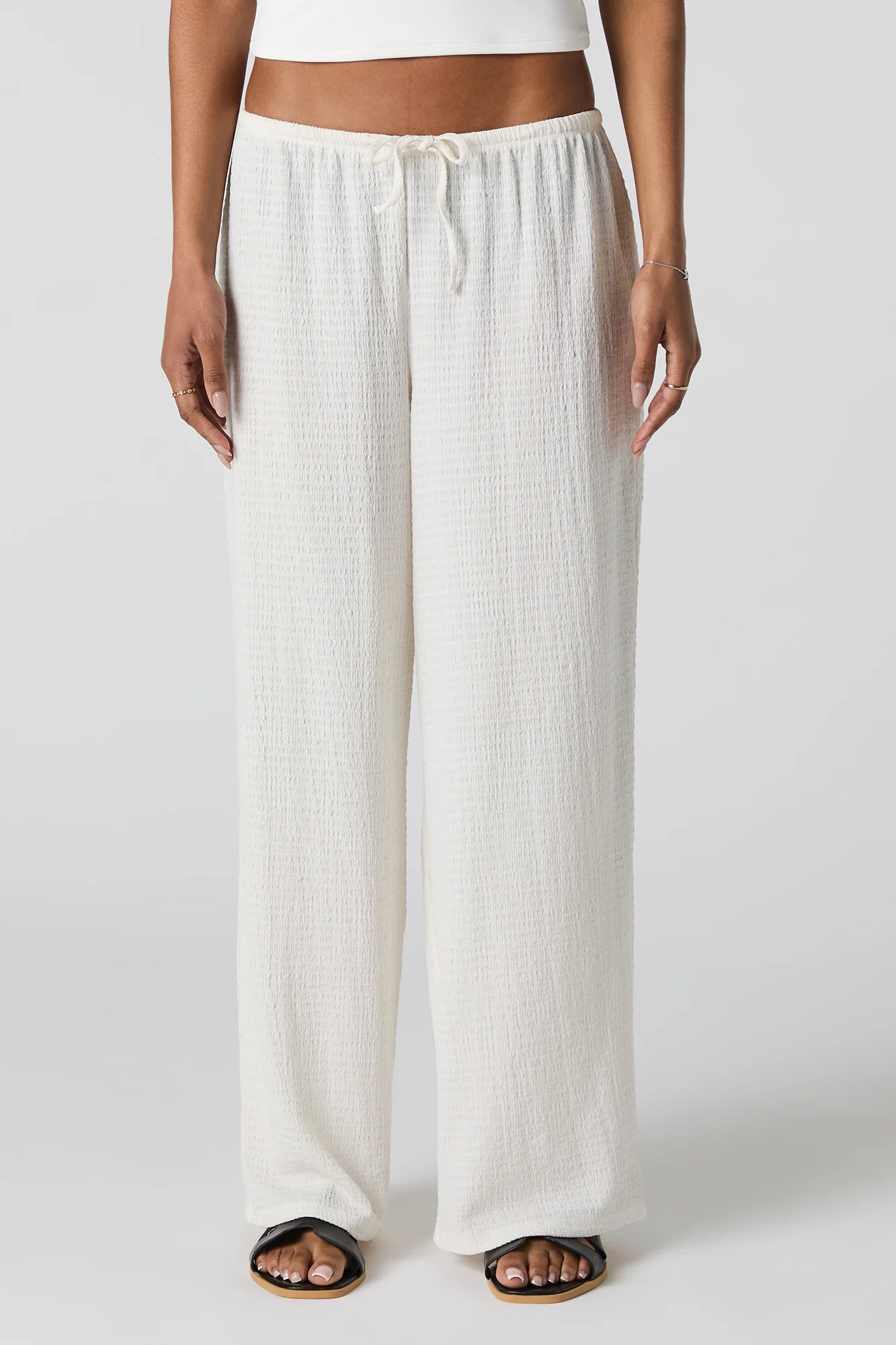 Pantalon texturé à taille coulissante - Image 2