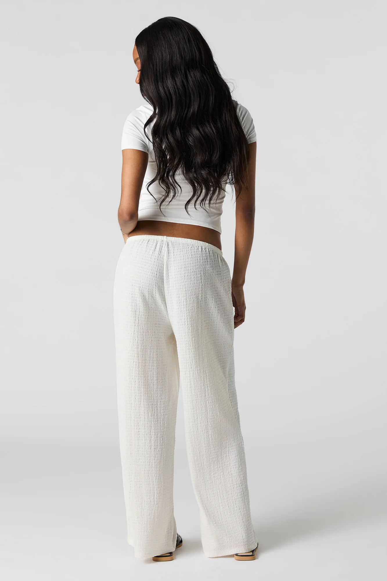 Pantalon texturé à taille coulissante - Image 3