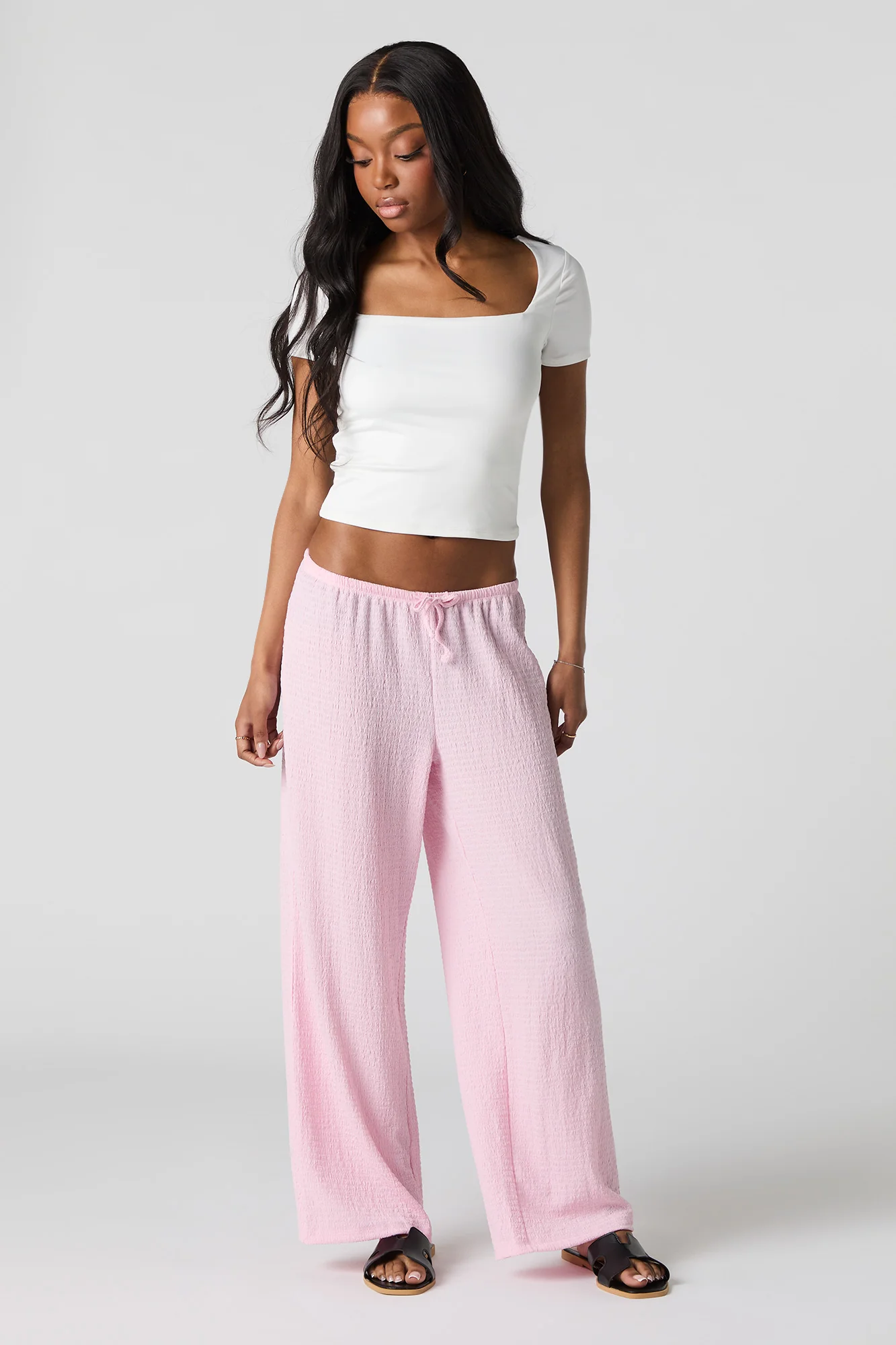 Pantalon texturé à taille coulissante - Image 4