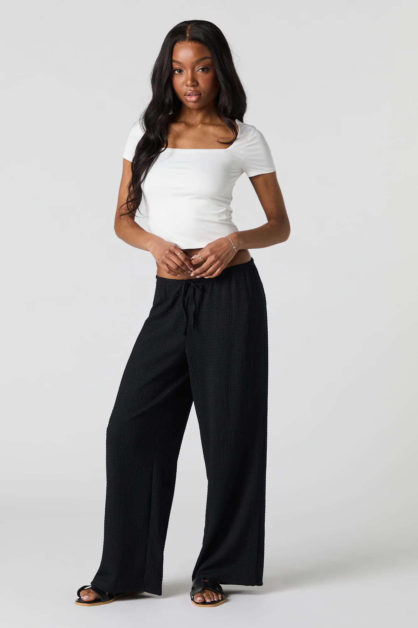 Pantalon texturé à taille coulissante - Image 7