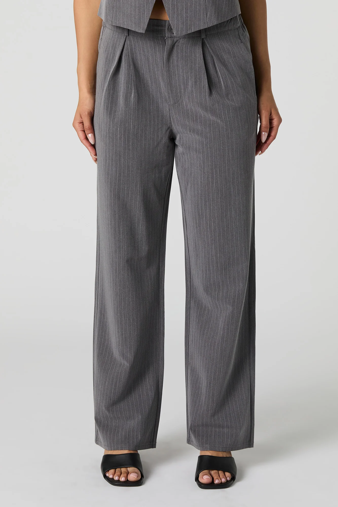 Pantalon habillé à jambe droite avec fines rayures - Image 5