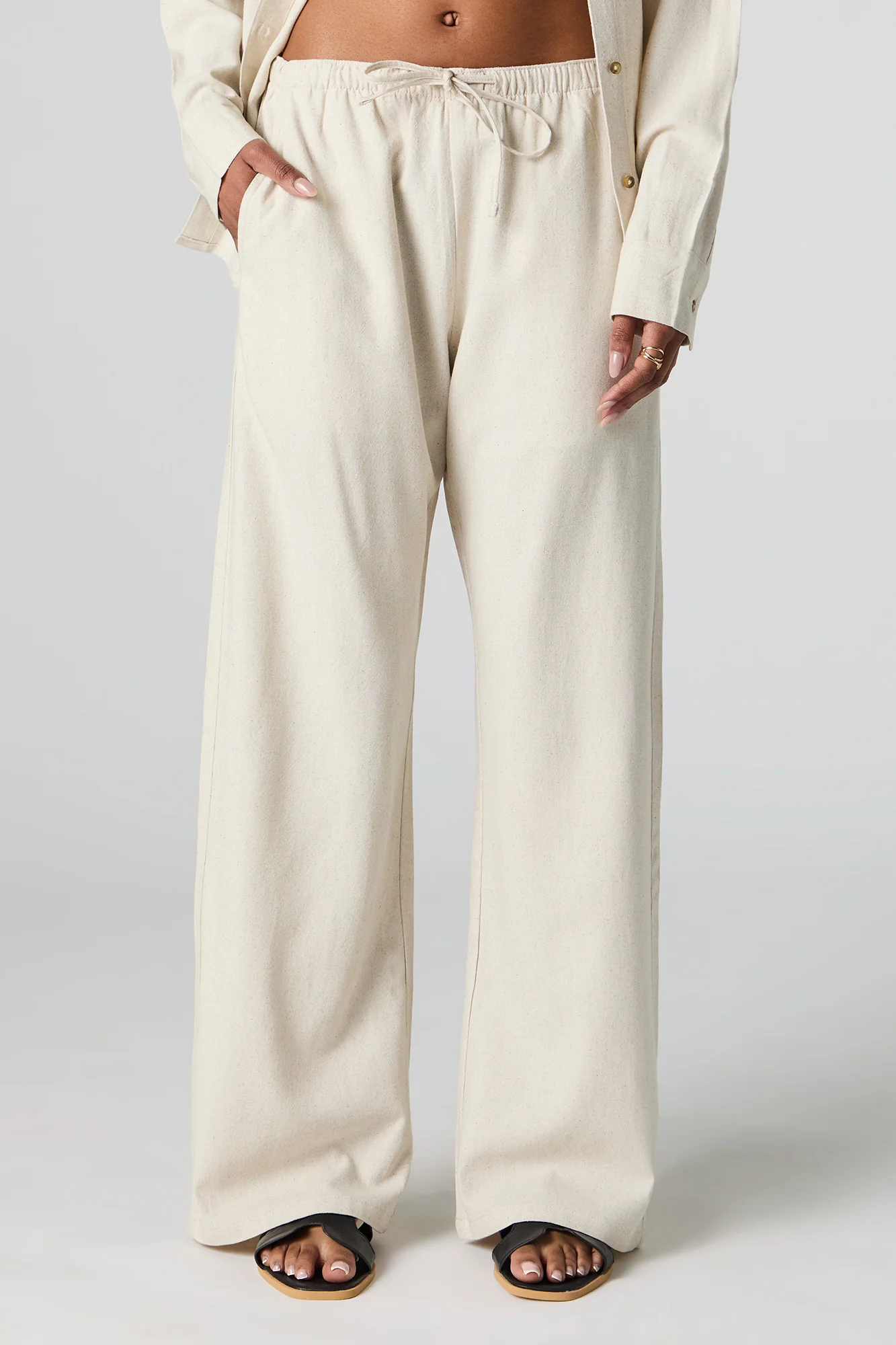 Linen-Blend Drawstring Pant - Image 3