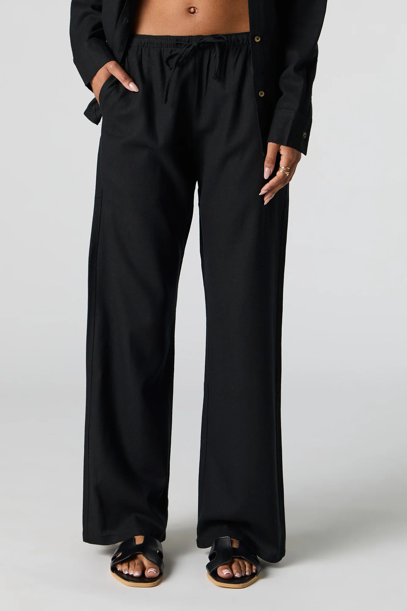 Linen-Blend Drawstring Pant - Image 6