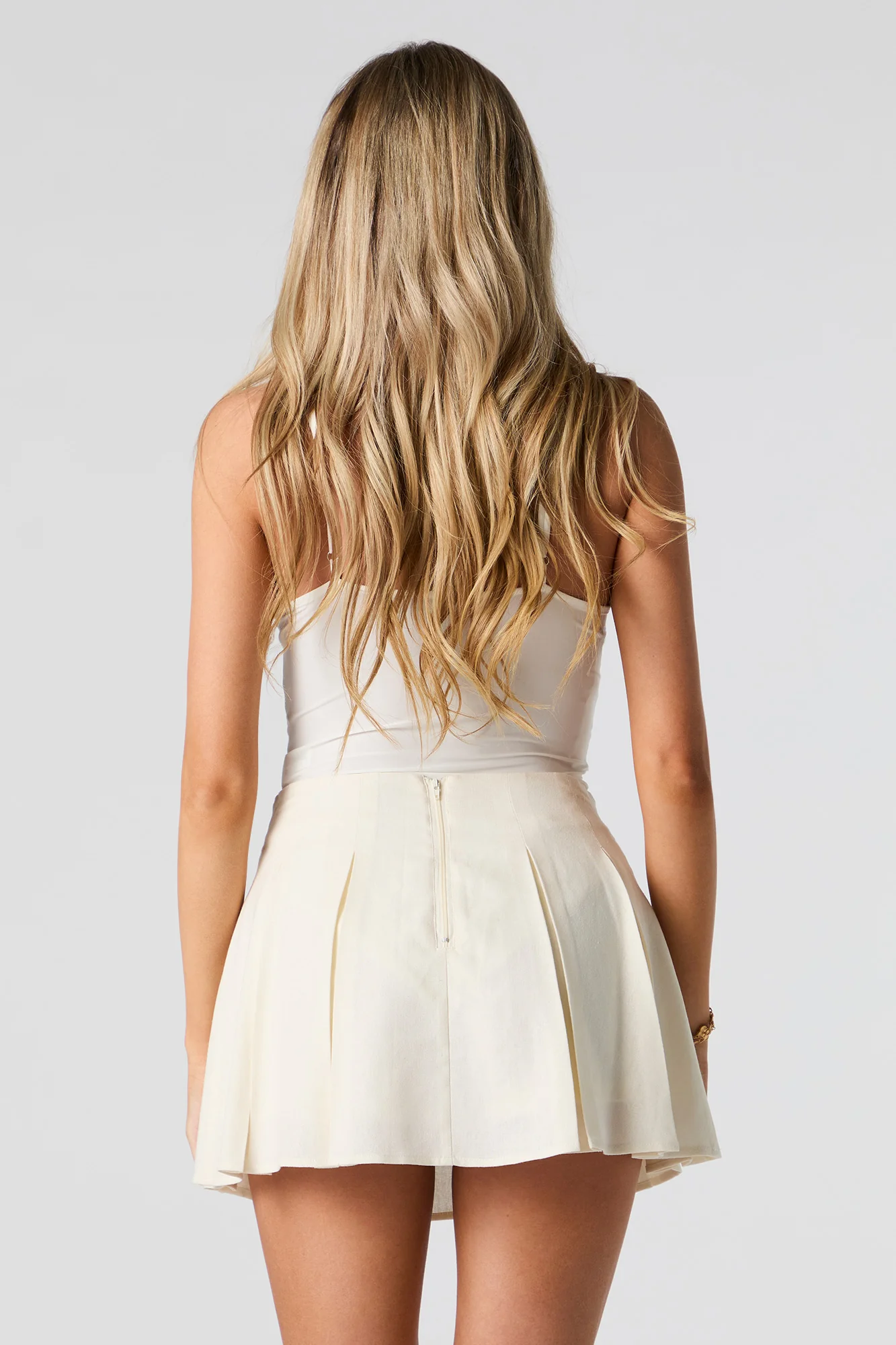 Linen-Blend Pleated Mini Skort - Image 10