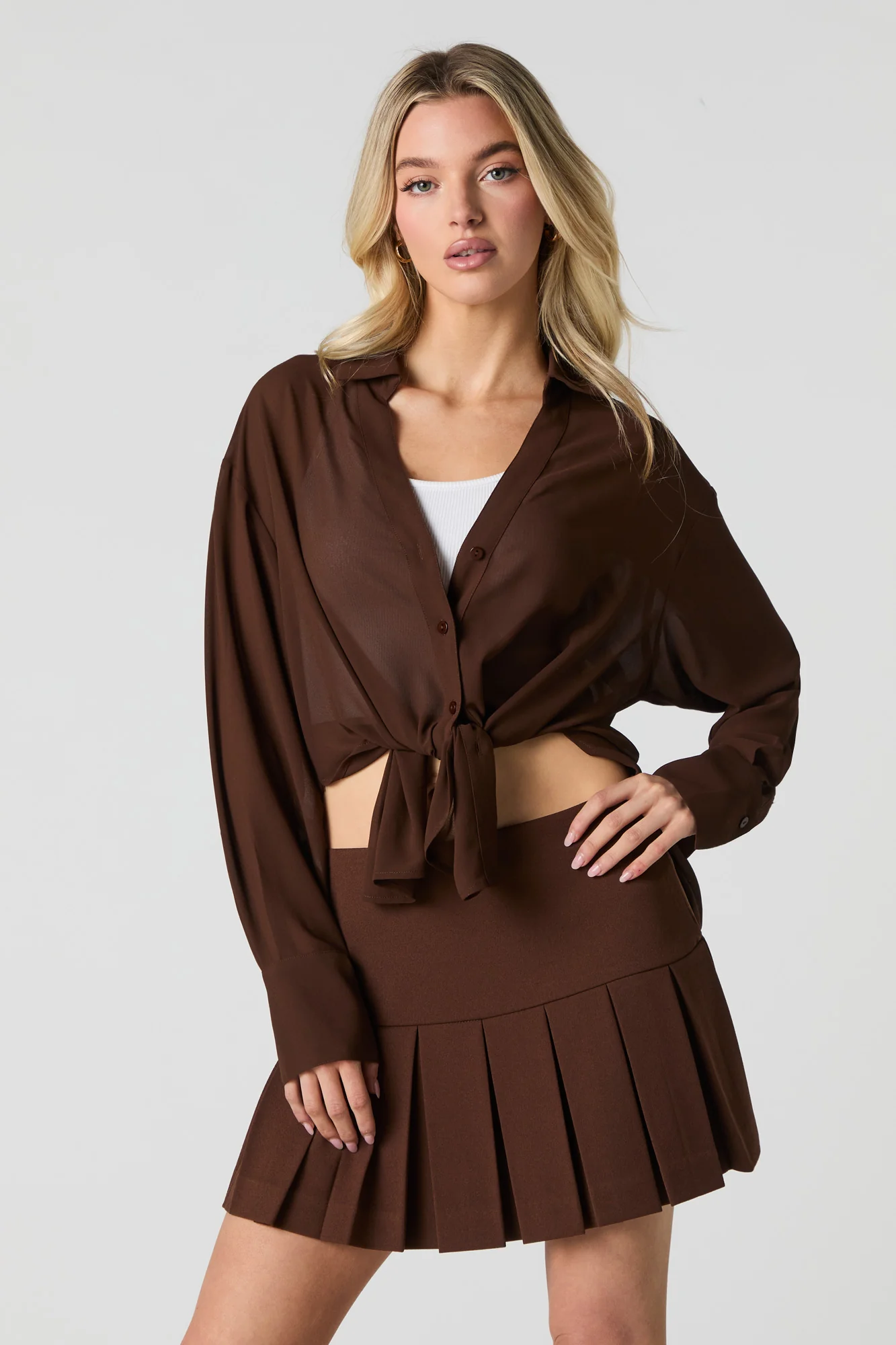 Pleated Mini Skort - Image 9
