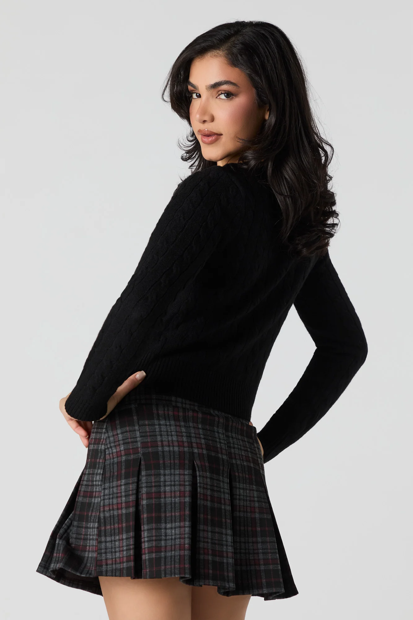 Plaid Pleated Mini Skort - Image 11