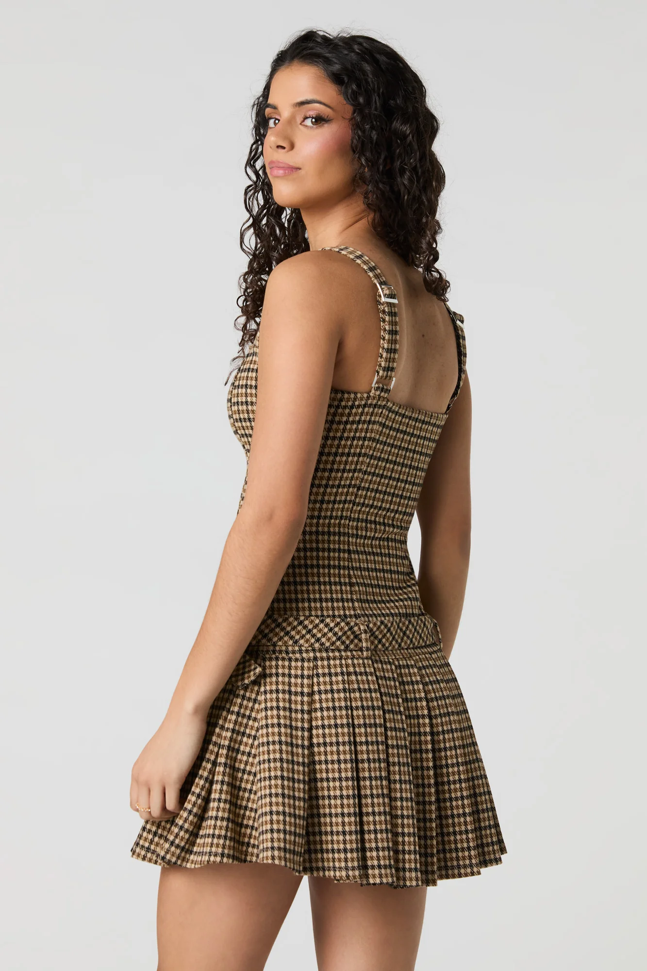 Belted Pleated Mini Dress - Image 2
