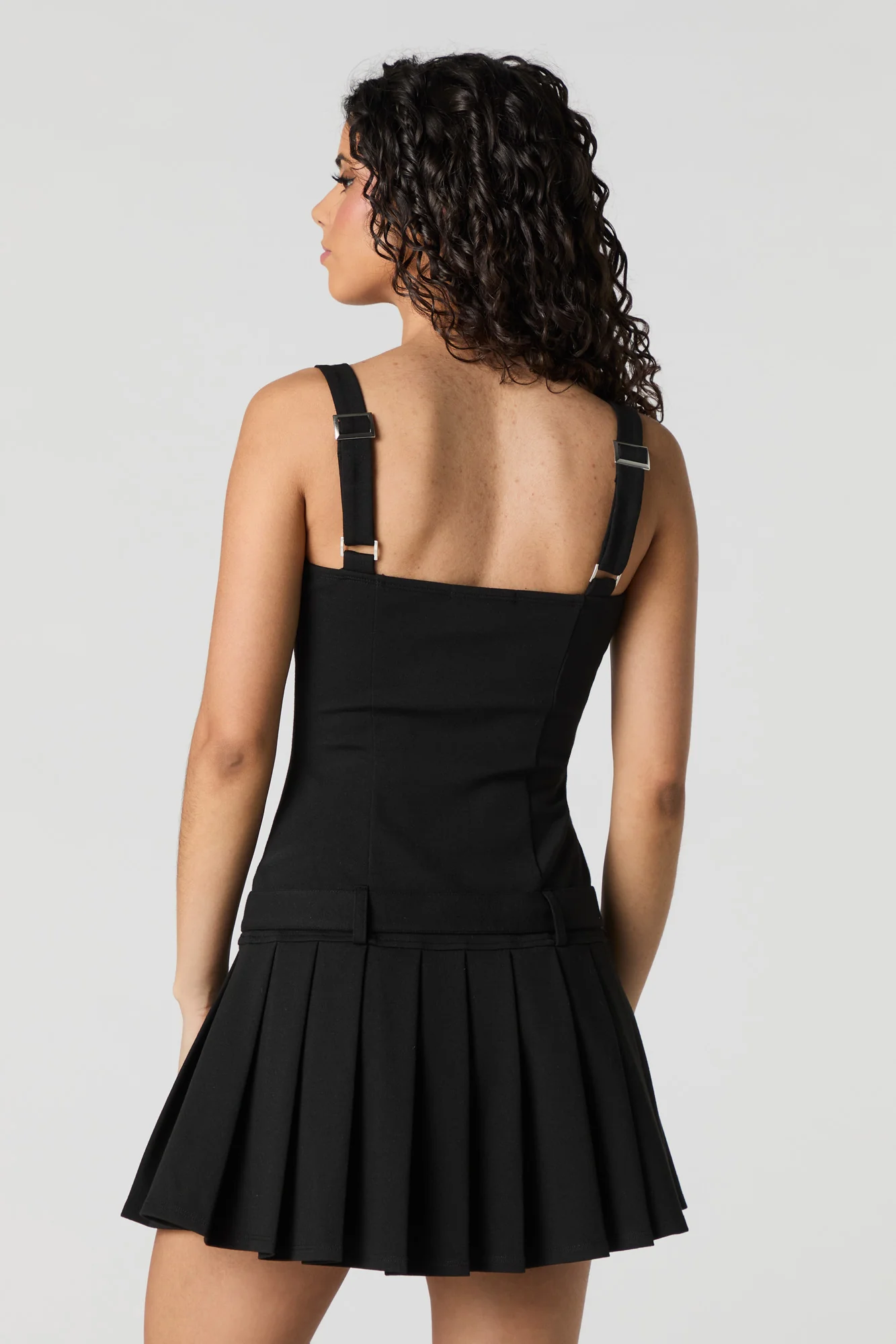 Belted Pleated Mini Dress - Image 6