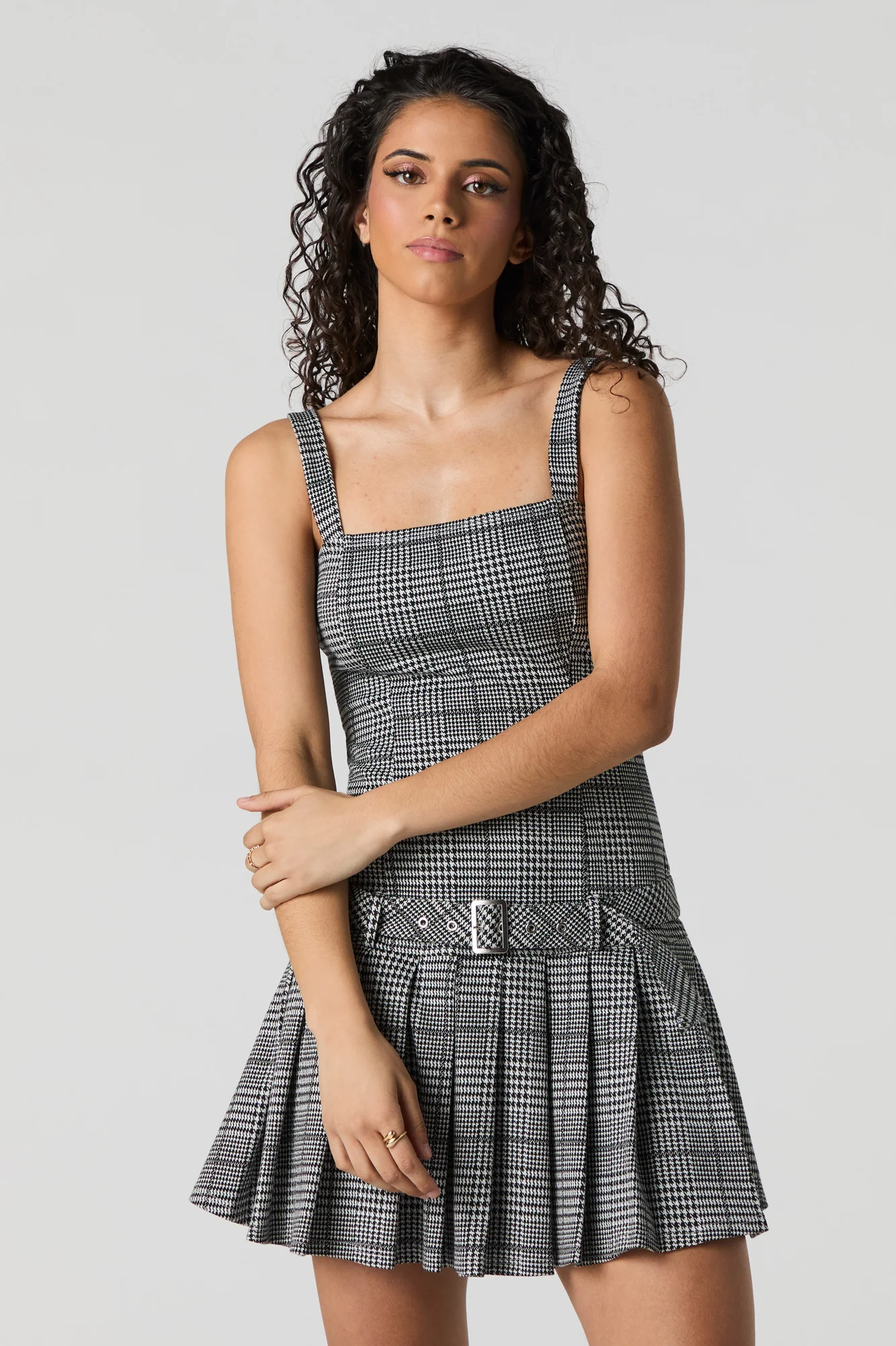 Belted Pleated Mini Dress - Image 8