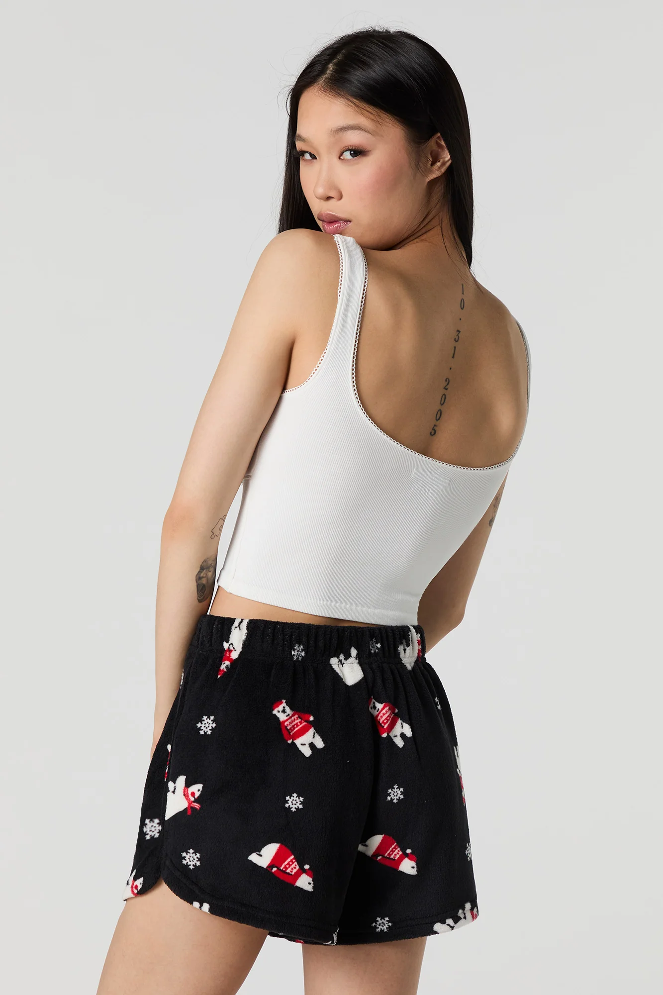 Printed Plush Pajama Short - Image 8