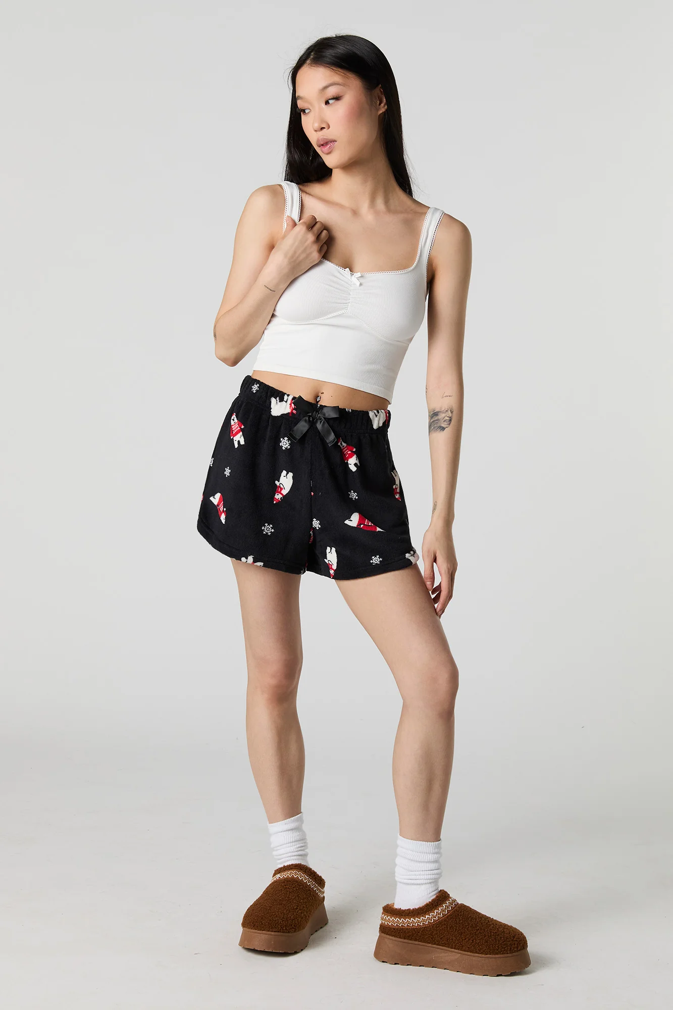 Printed Plush Pajama Short - Image 9