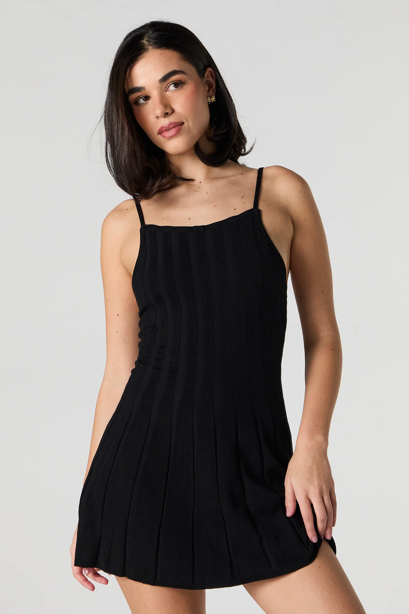 Pleated Knit Mini Dress - Image 4