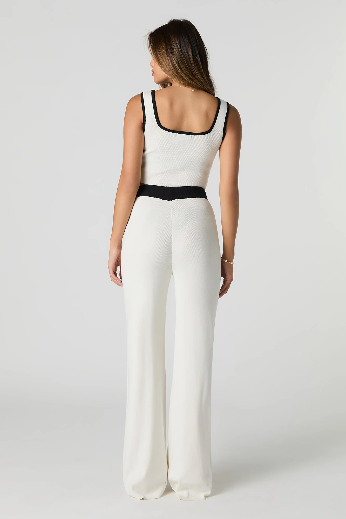 Pantalon en tricot à jambe large et bordure contrastante - Image 6