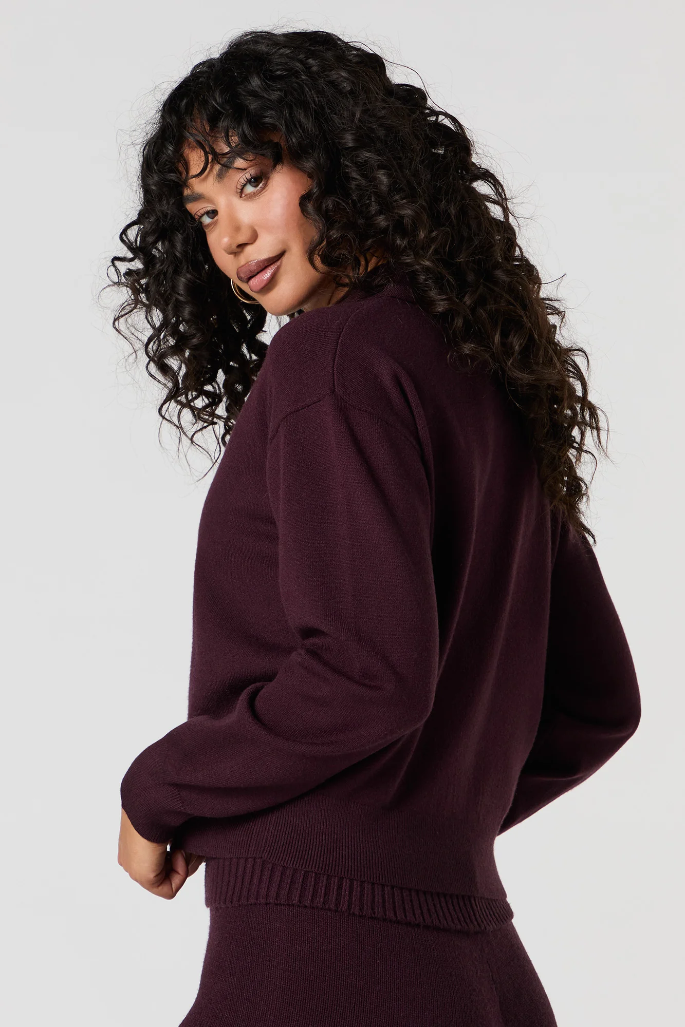 Knit Collared V-Neck Sweater - Image 14
