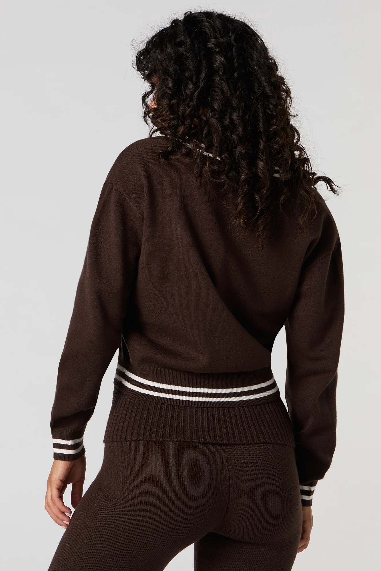Knit Collared V-Neck Sweater - Image 5