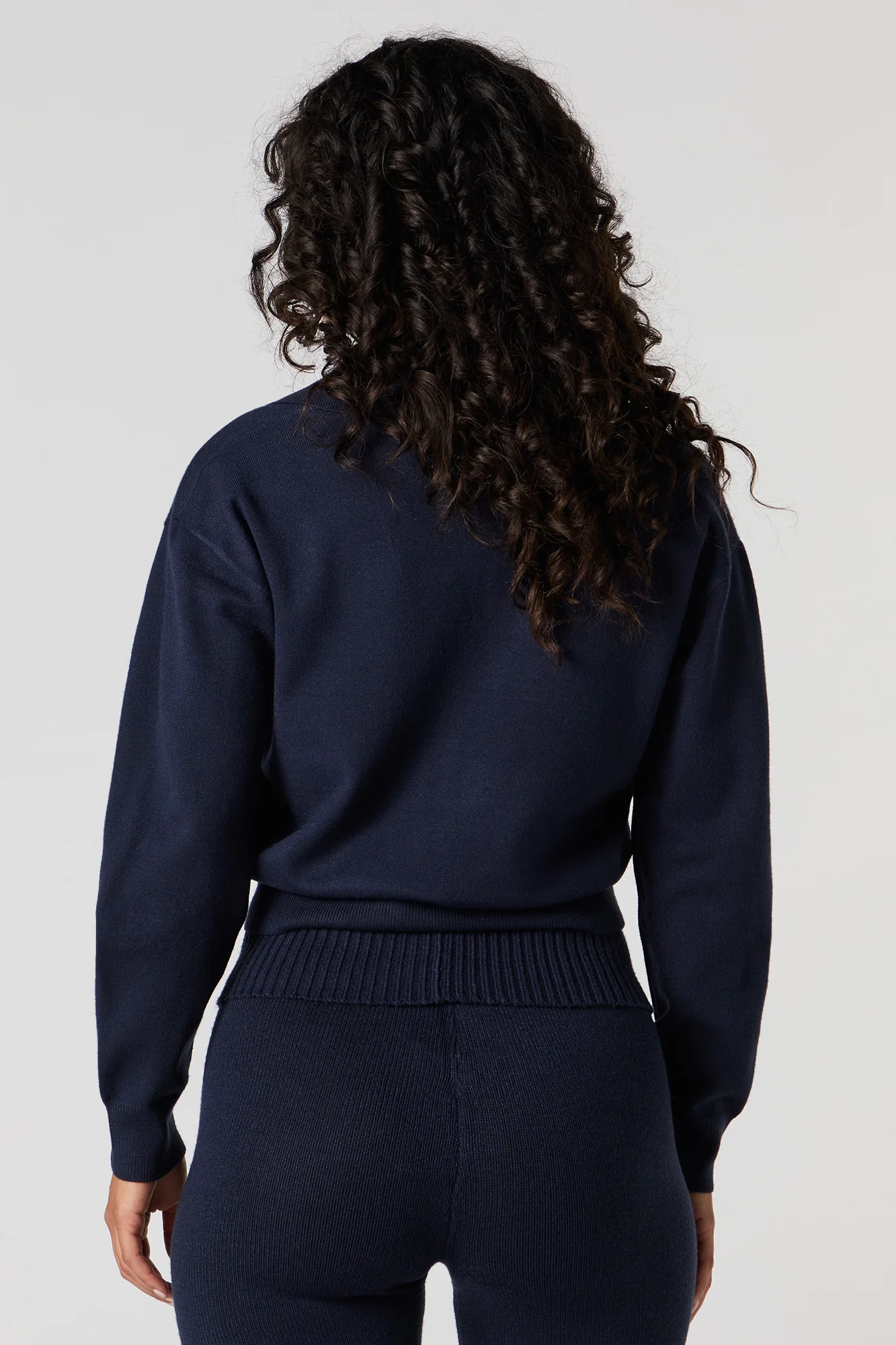 Knit Collared V-Neck Sweater - Image 8