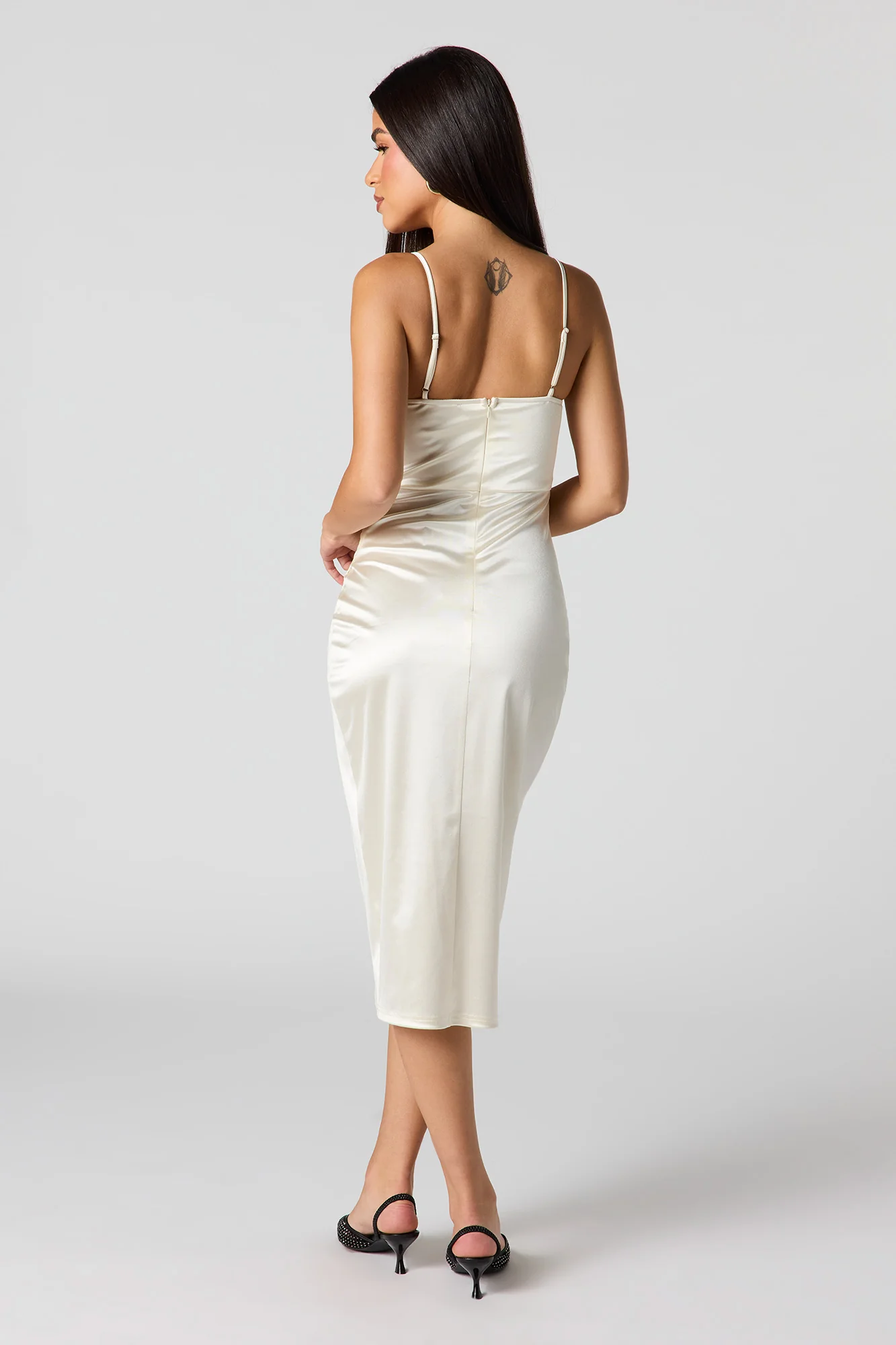 Satin Corset Midi Dress - Image 3