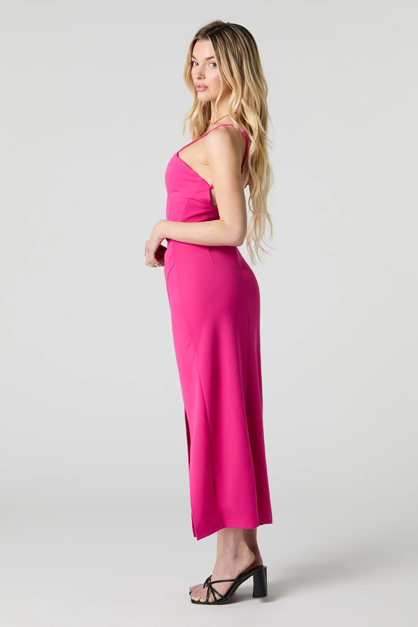Corset Open Back Slit Maxi Dress - Image 11