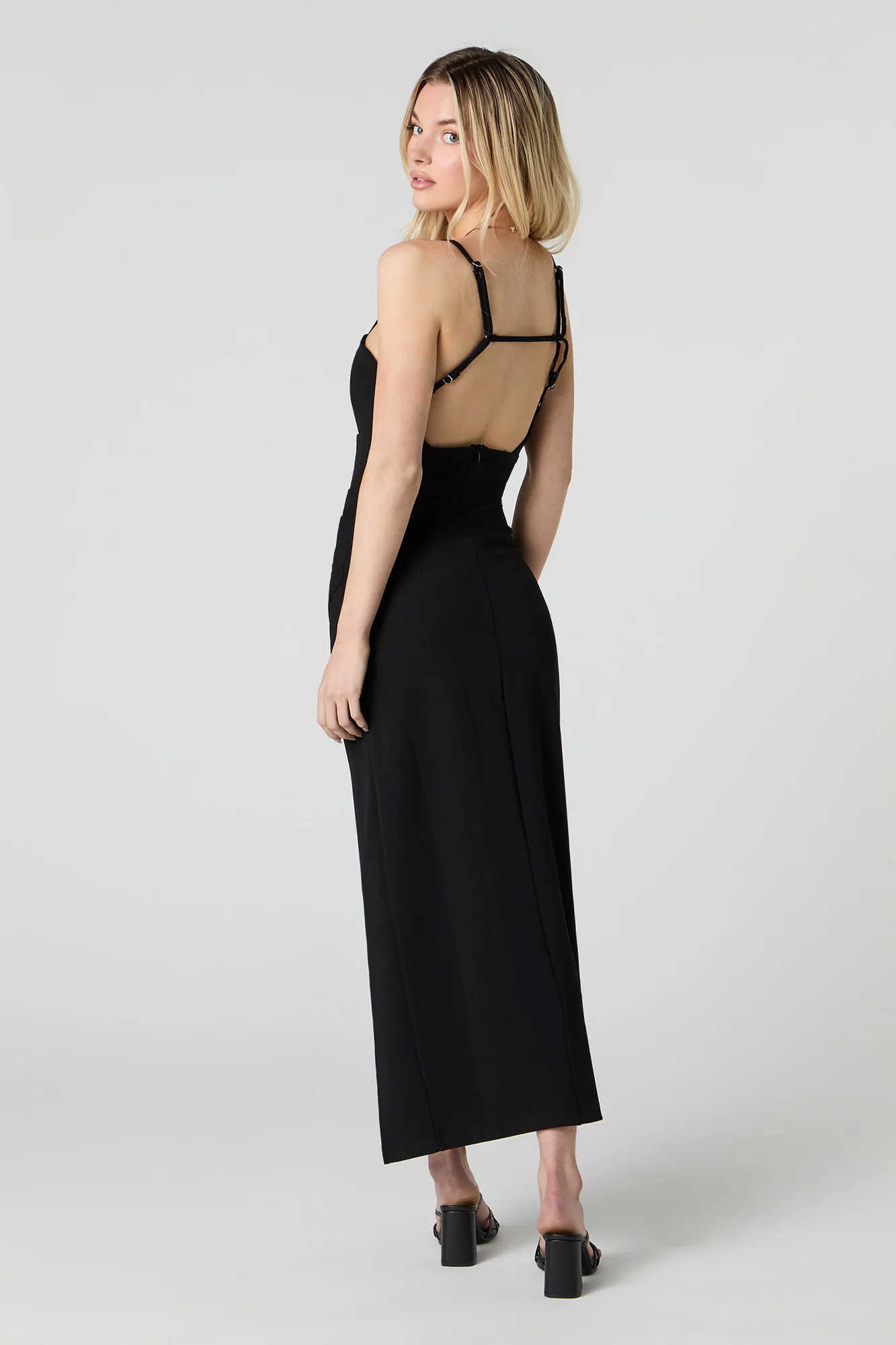 Corset Open Back Slit Maxi Dress - Image 6