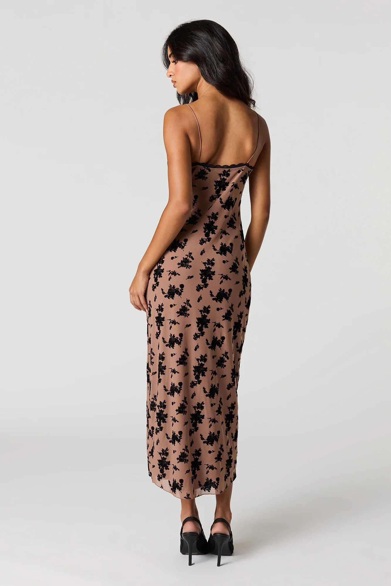 Floral Mesh Midi Dress - Image 4