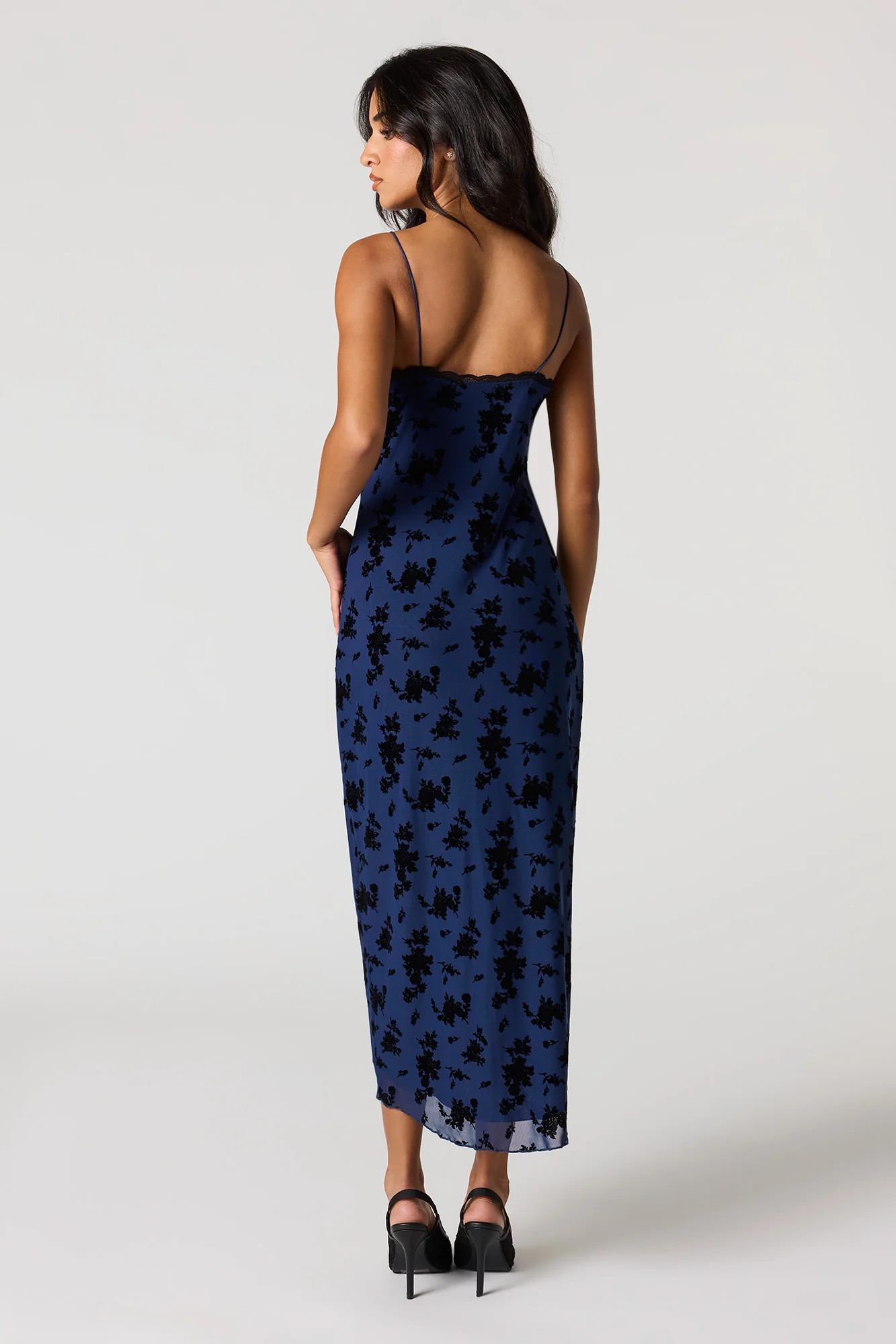 Floral Mesh Midi Dress - Image 7