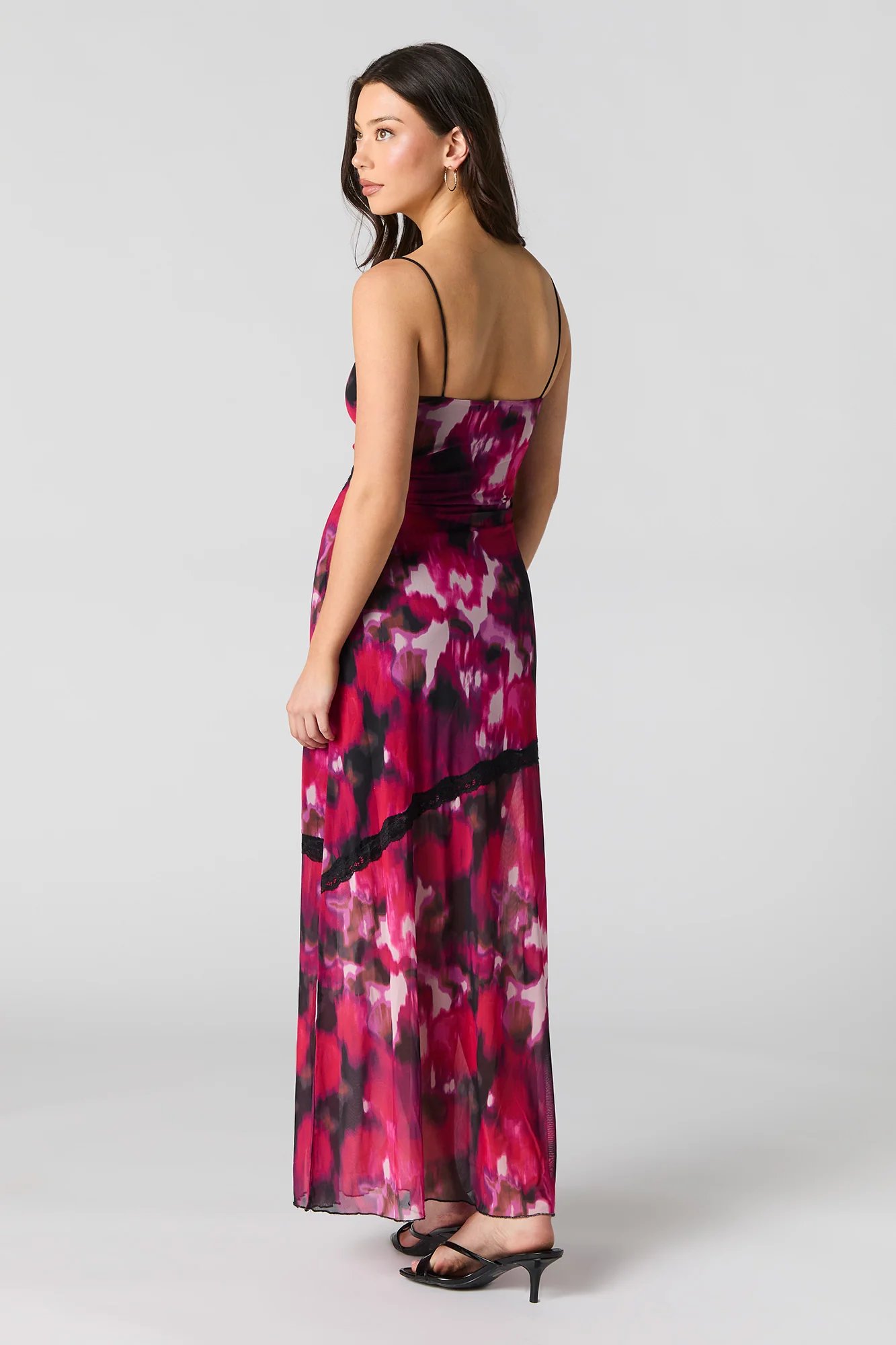 Printed Mesh Maxi Dress - Image 5