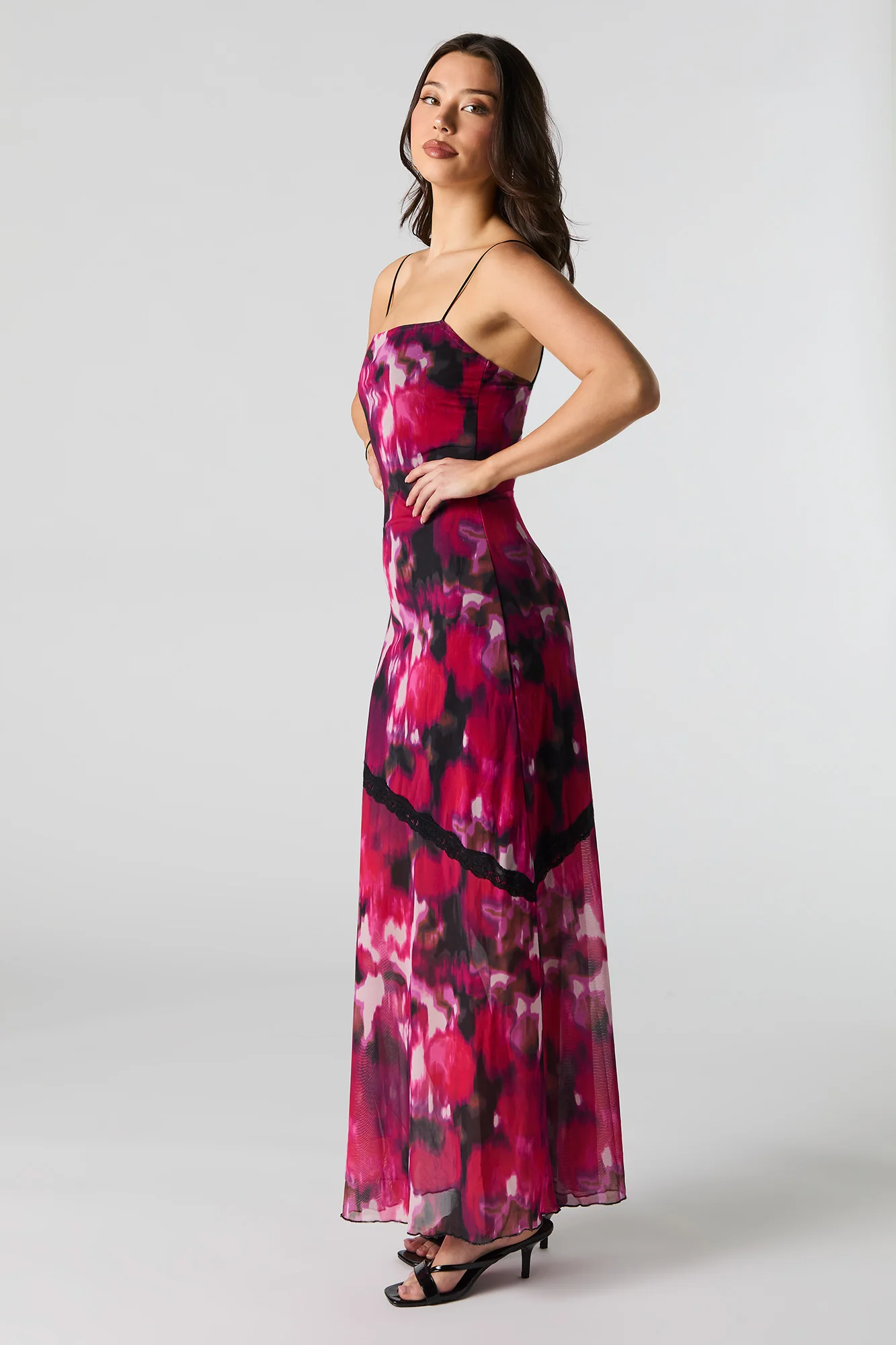 Printed Mesh Maxi Dress - Image 6