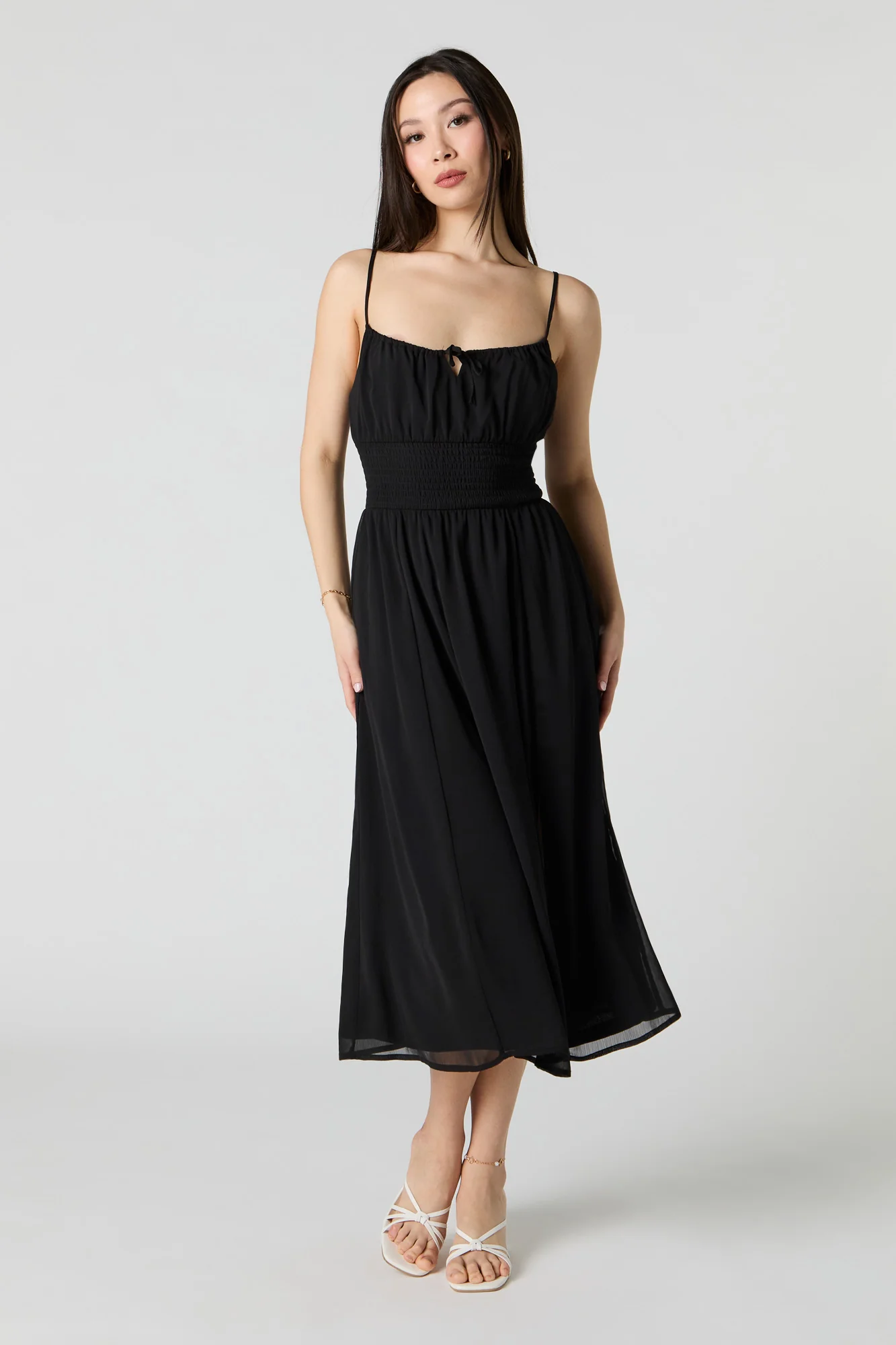 Robe trapèze midi en chiffon - Image 7