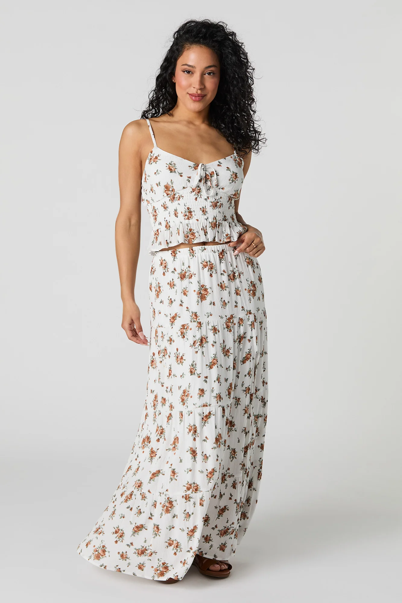 Floral Smocked Cropped Cami - Image 3