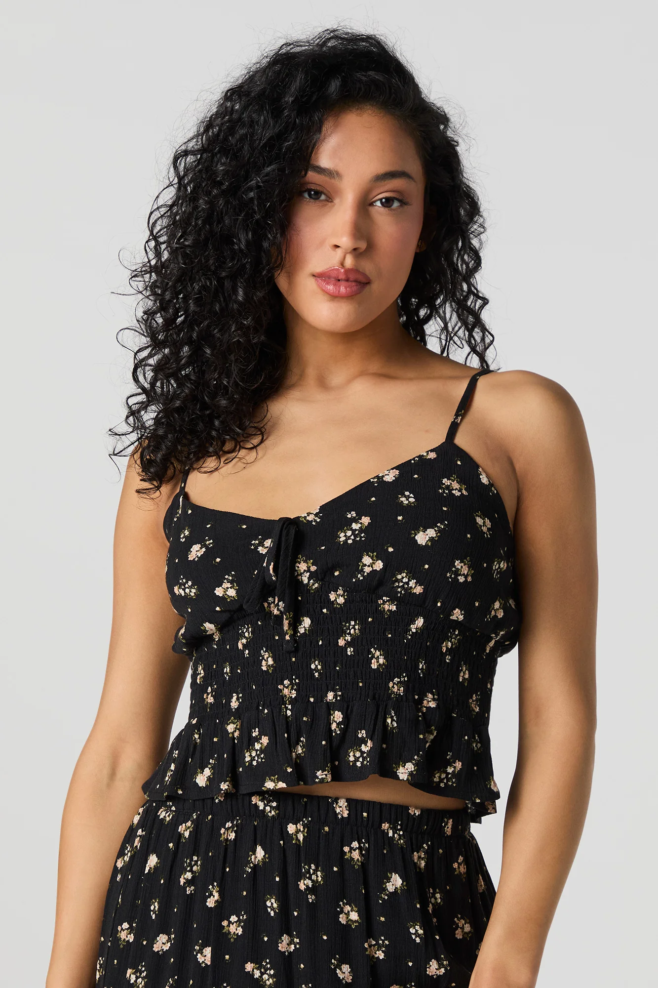 Floral Smocked Cropped Cami - Image 4