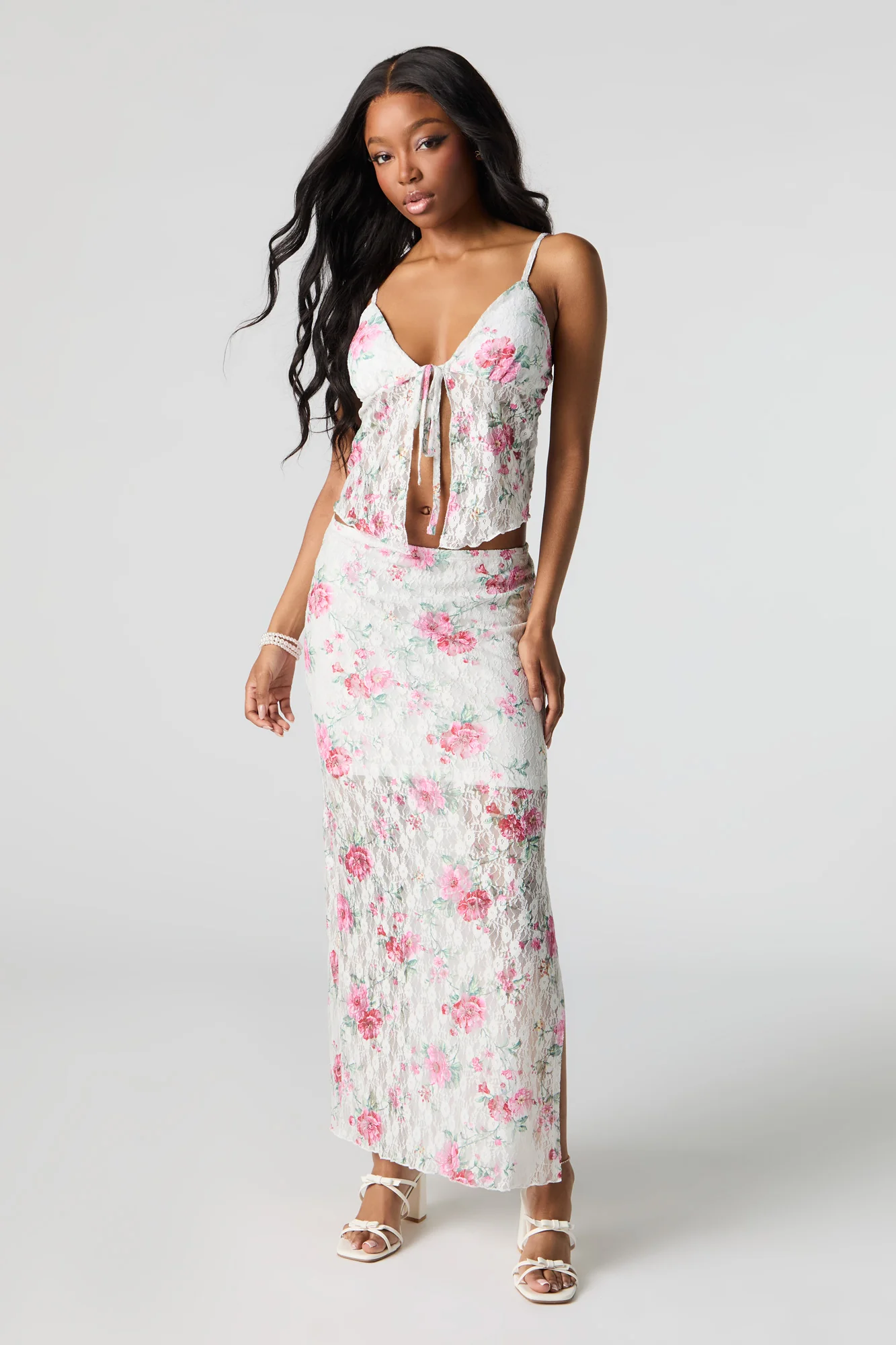 Floral Lace Maxi Skirt